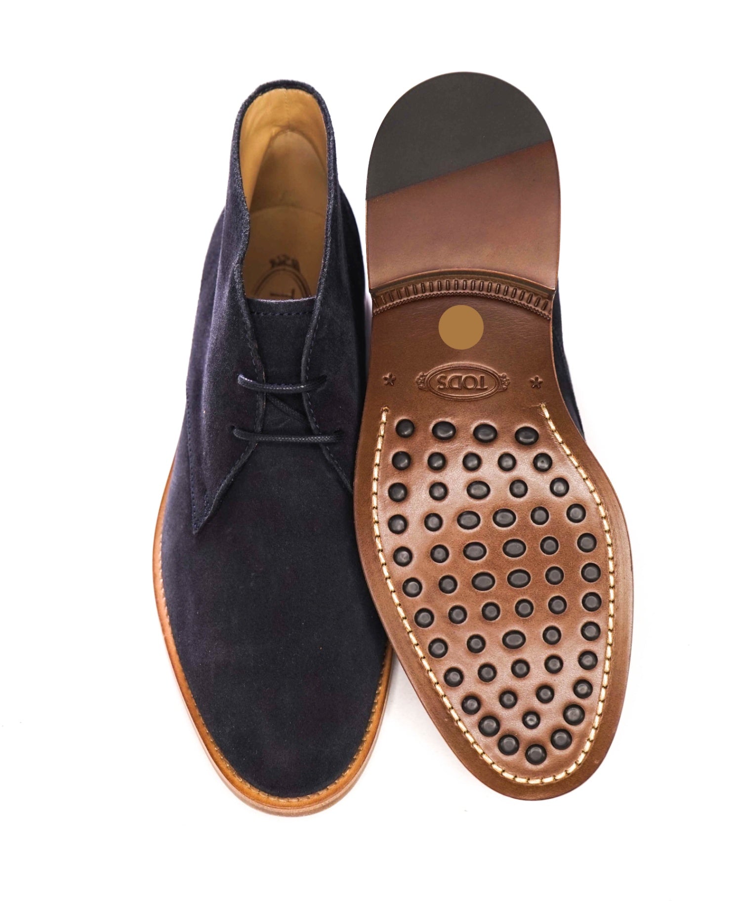 $825 TOD'S - Navy Blue Suede Chukka Boots - US 7 (6UK)