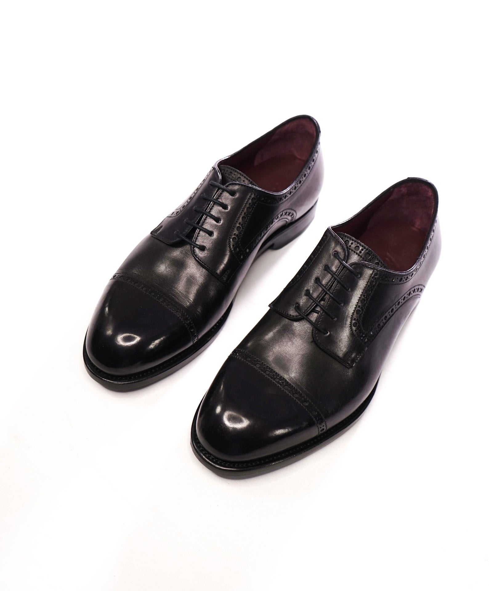 $1,750 BRIONI - Black GOODYEAR Leather Derby - US 7 (6UK)