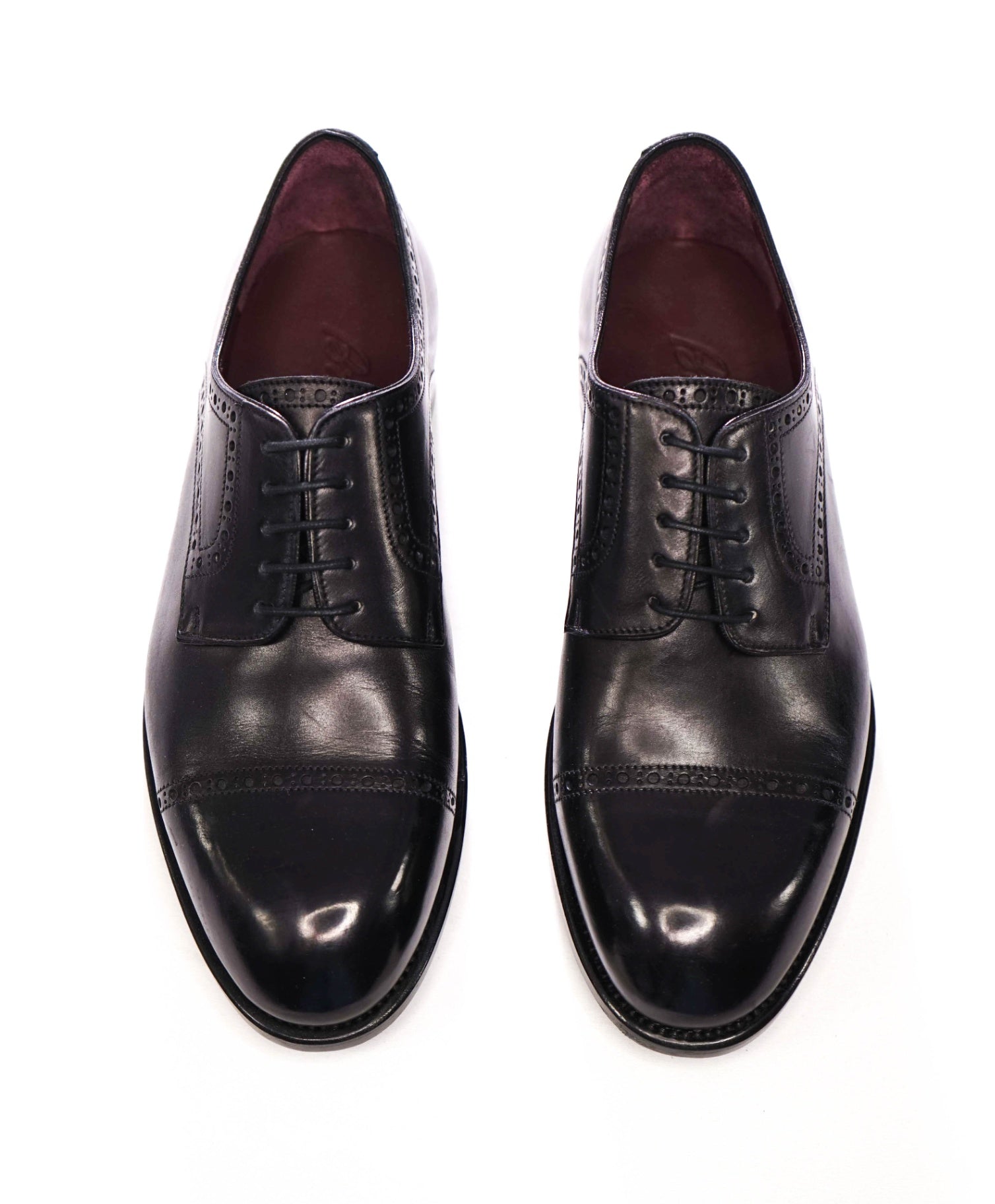 $1,750 BRIONI - Black GOODYEAR Leather Derby - US 7 (6UK)