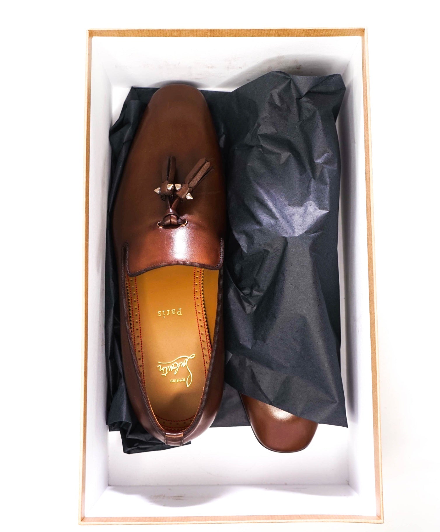$1,050 LOUBOUTIN - Brown "DANDELION" Tassel Loafers - US 10 (43EU)