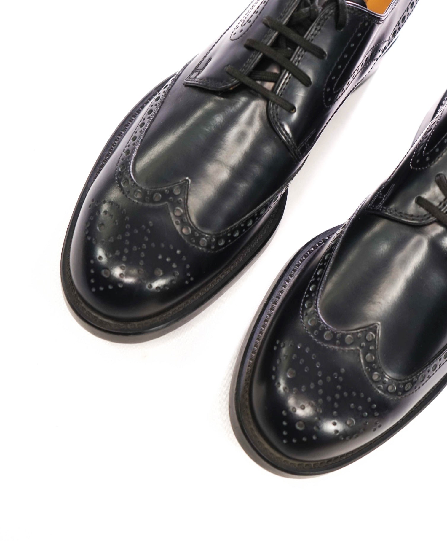 $750 TOD'S - Black Leather Wingtip Derby - US 9.5 (UK 8.5)