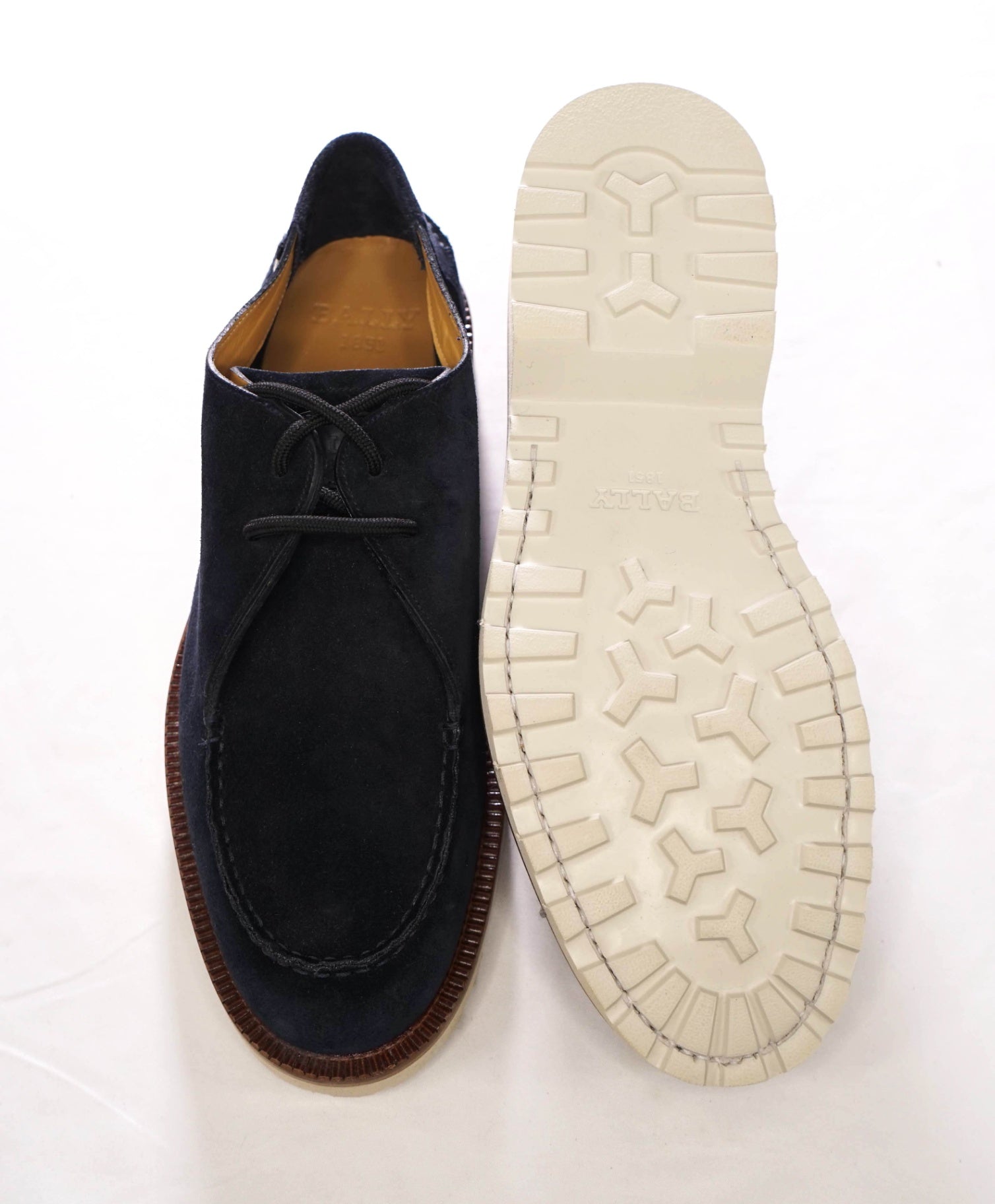 $820 BALLY - Navy Blue Suede Derby - US 10 D (UK9)