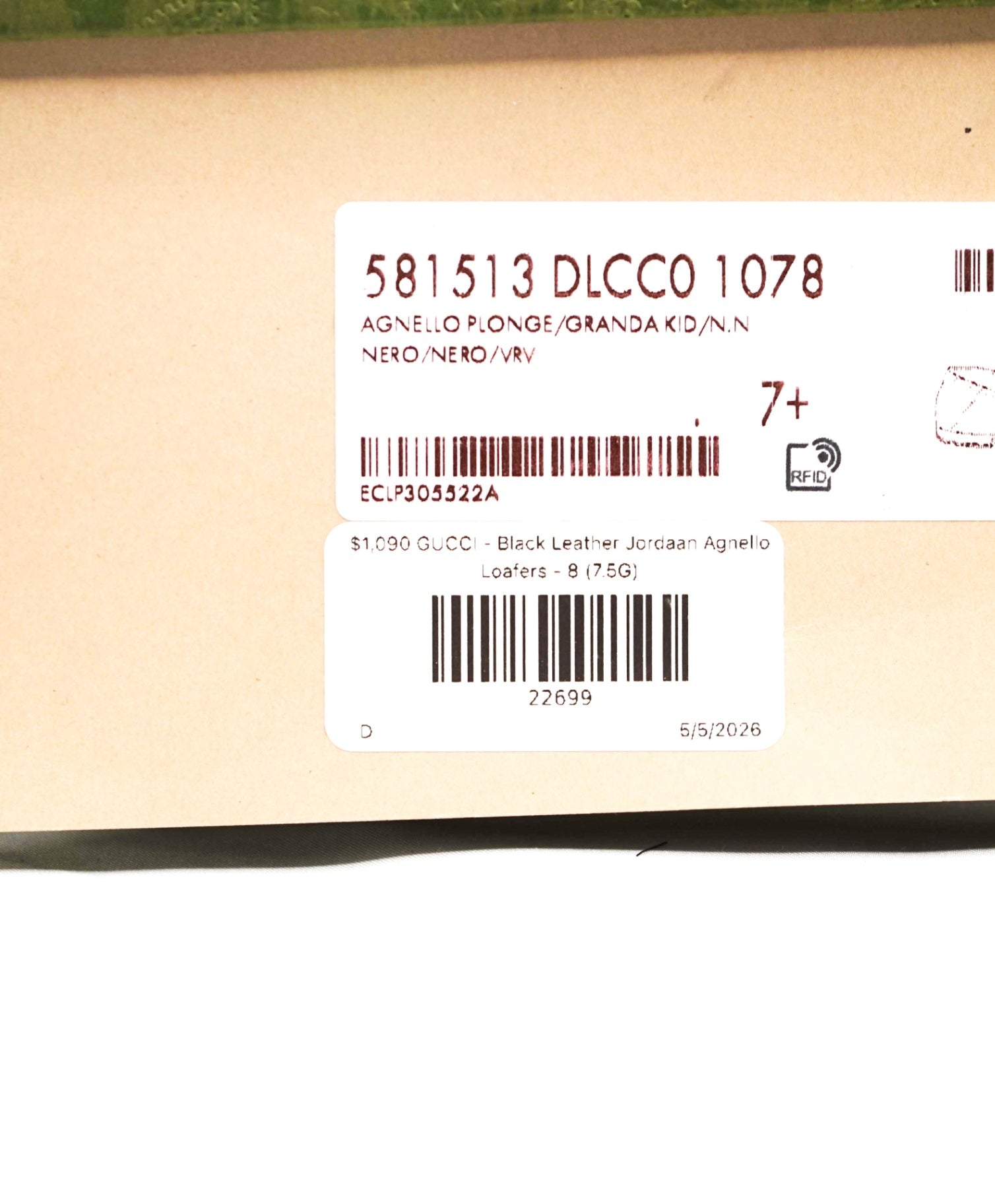 $1,090 GUCCI - Black Leather Jordaan Agnello Loafers - 8 (7.5G)