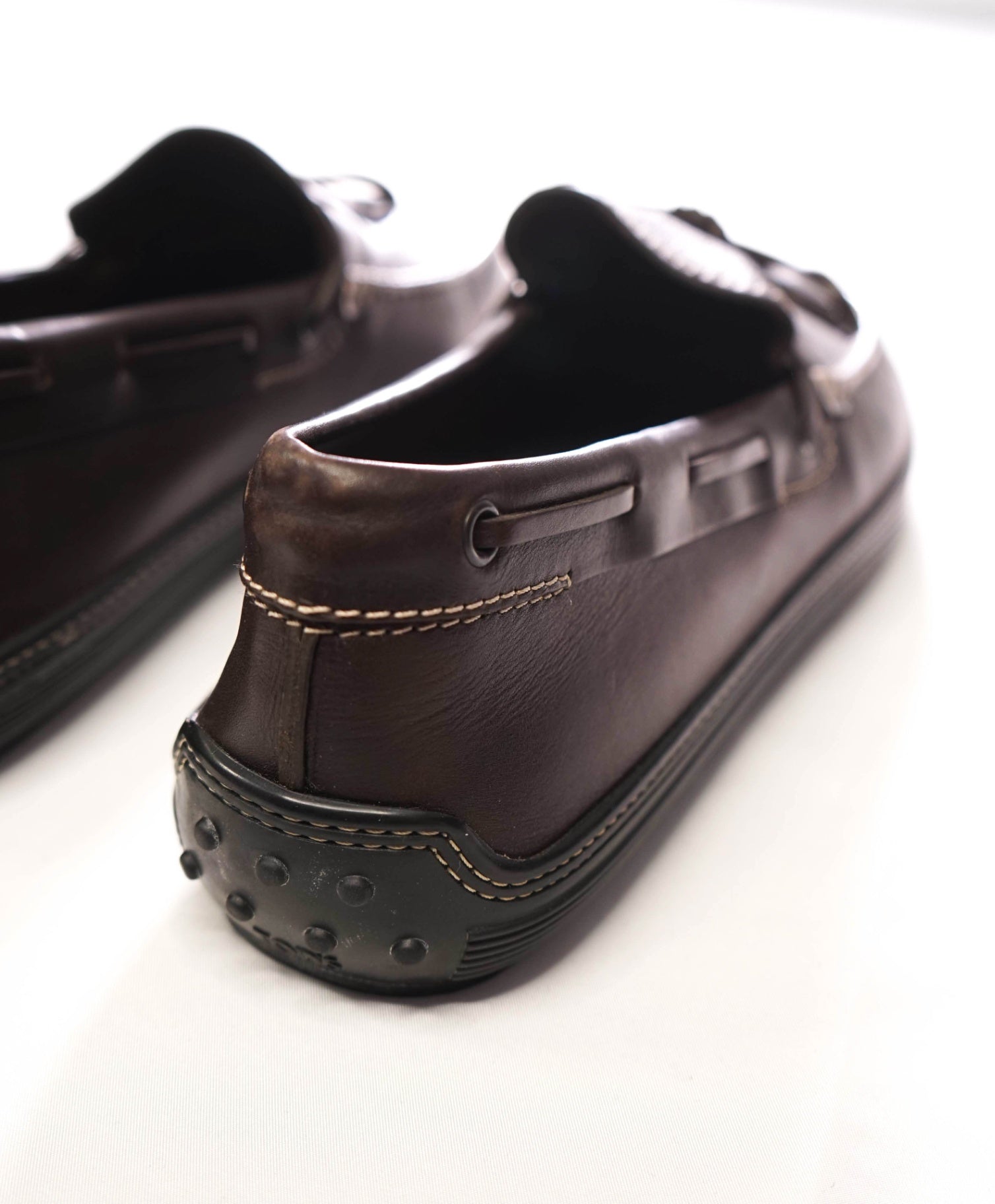 $995 TOD'S - Dark Brown Leather Boat Shoes - US 12.5 (11.5UK)