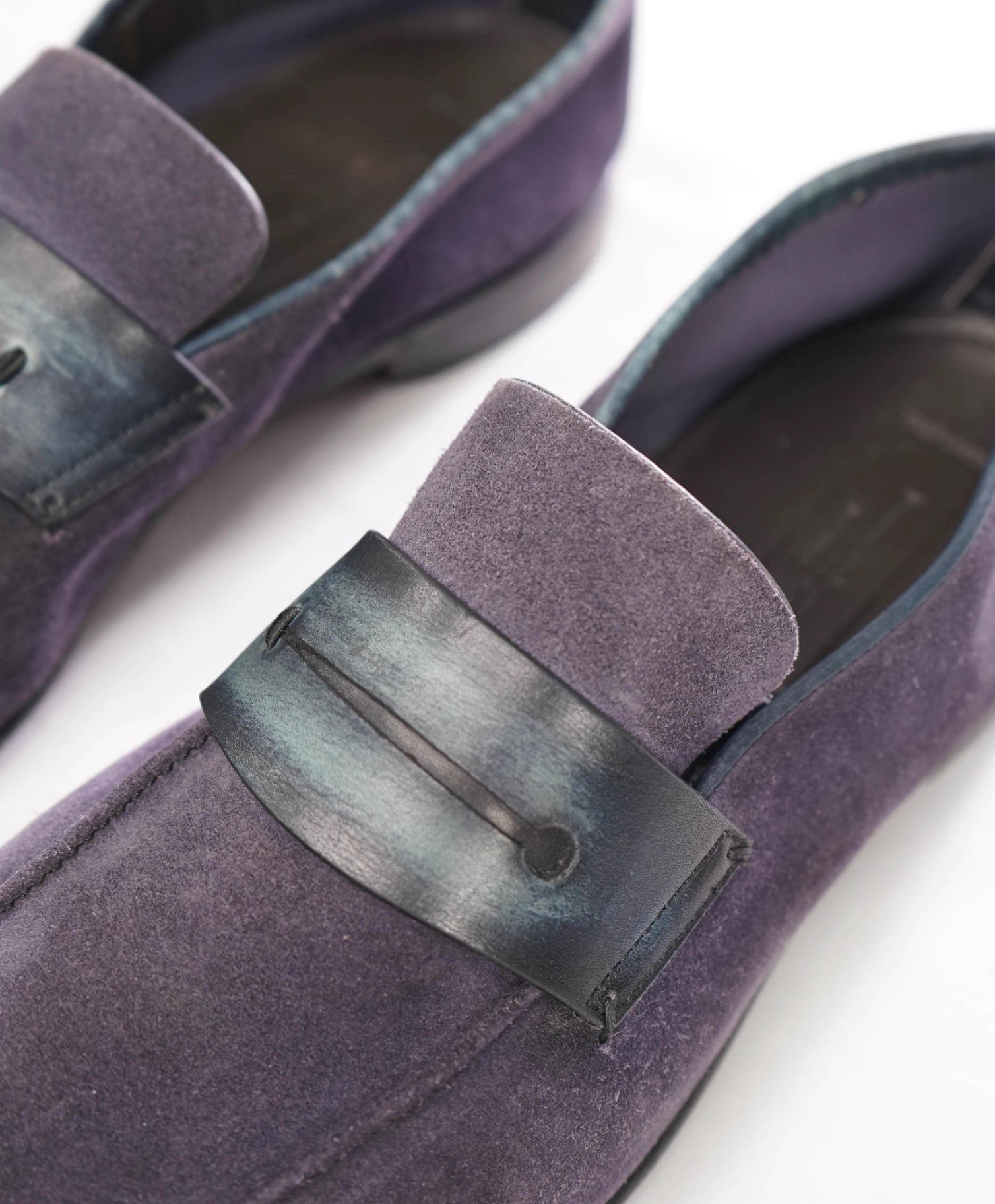 $960 ZEGNA - Navy Blue Suede Asola Loafers - US 11 (UK10)