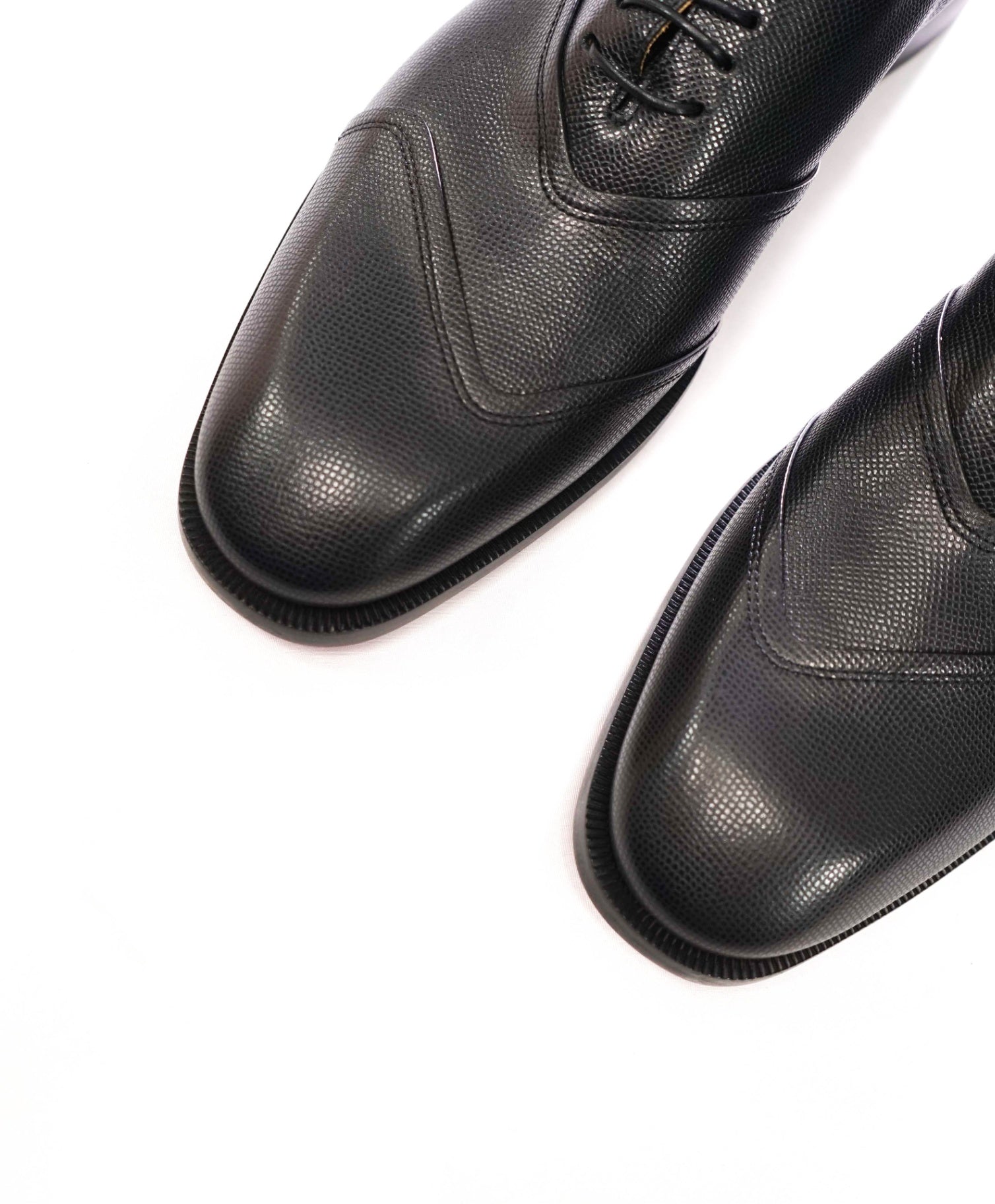 $1,145 LOUBOUTIN - Black Pebble Leather "BOABI" Oxfords - US 12 (45EU)