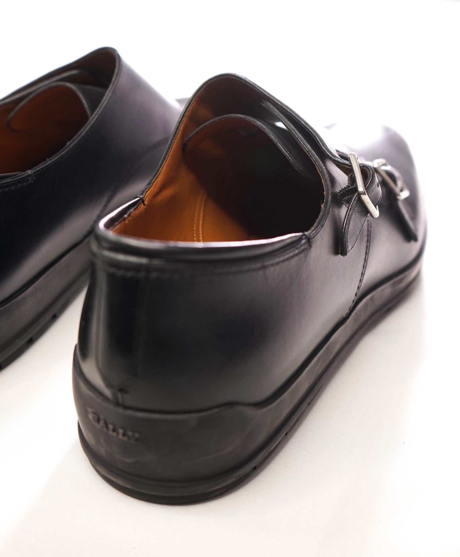 $1,295 BALLY - Black Leather Monk Straps - US 13 3E (12UK)