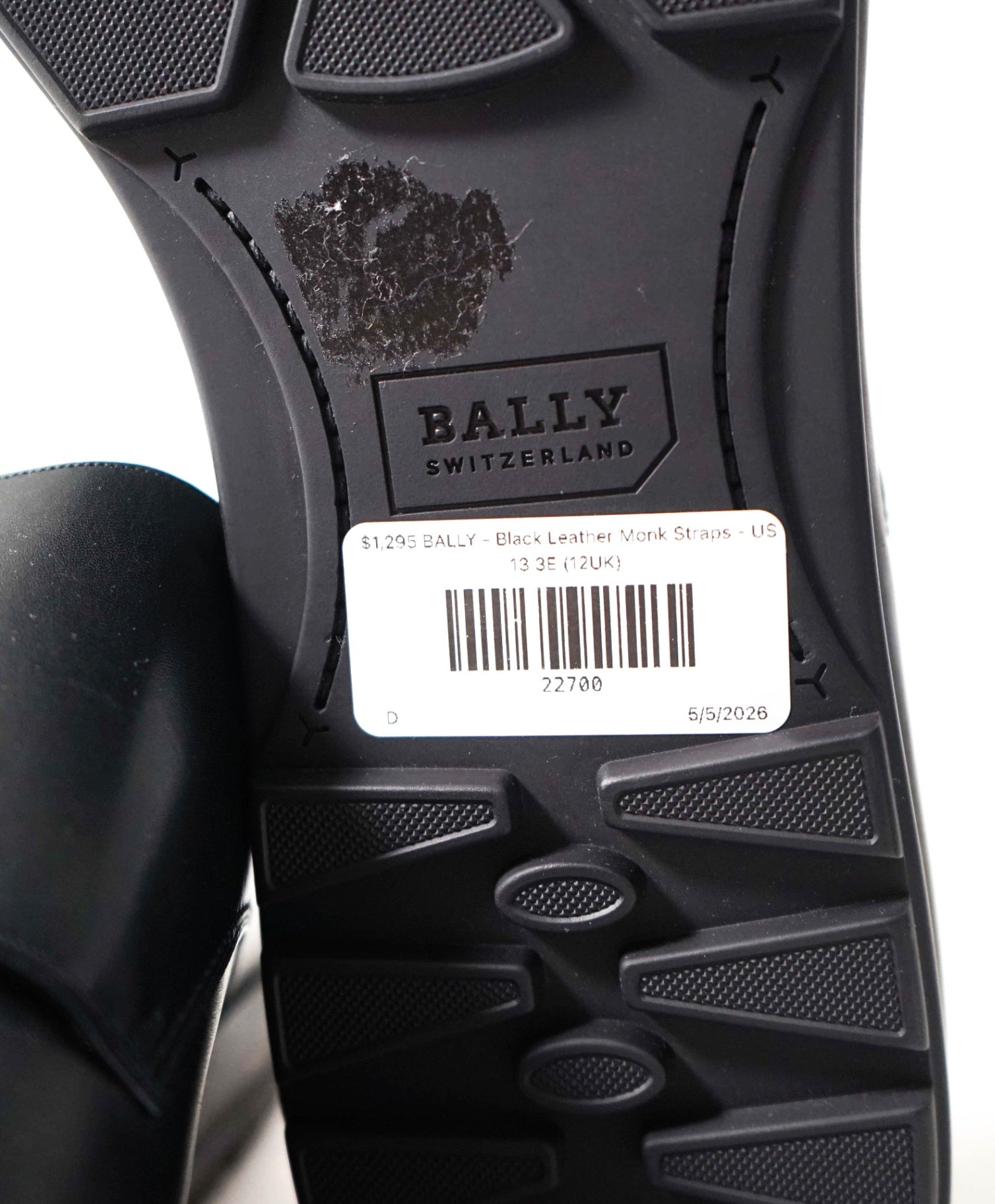 $1,295 BALLY - Black Leather Monk Straps - US 13 3E (12UK)