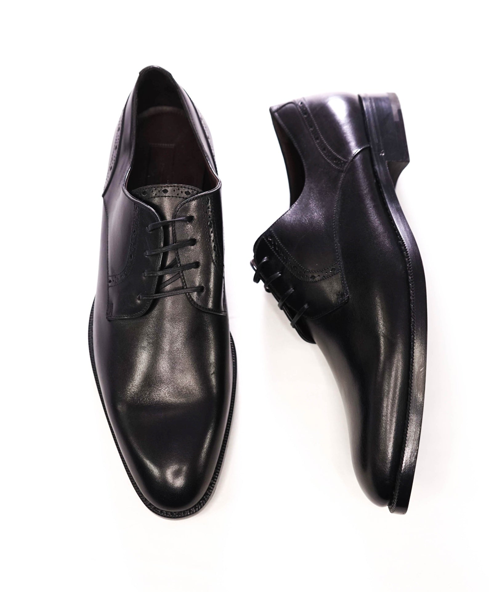 $1,150 ZEGNA - Black Leather Derby - US 12 (11UK)