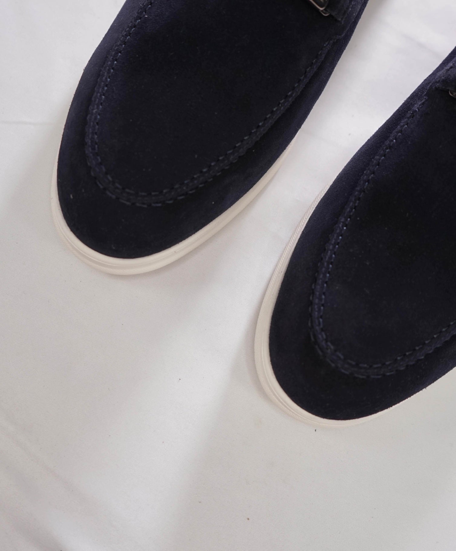 $695 DOUCAL'S - Navy Summer walk Suede Braided Loafers - US 8.5 (41.5EU)