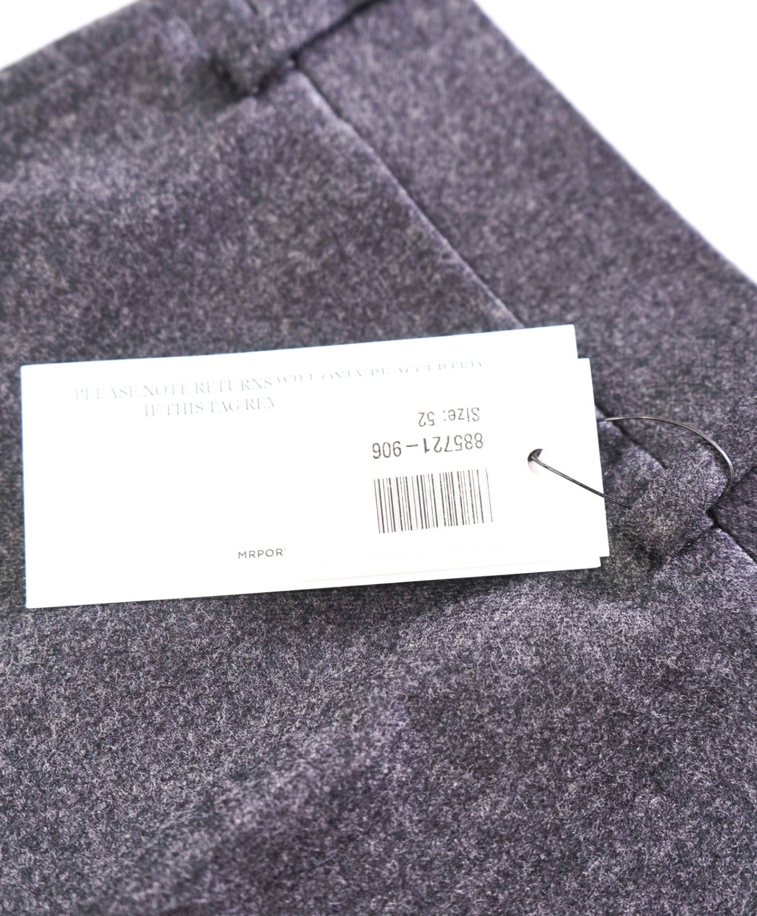 $625 CANALI - Gray Flannel Wool Pants - 36W