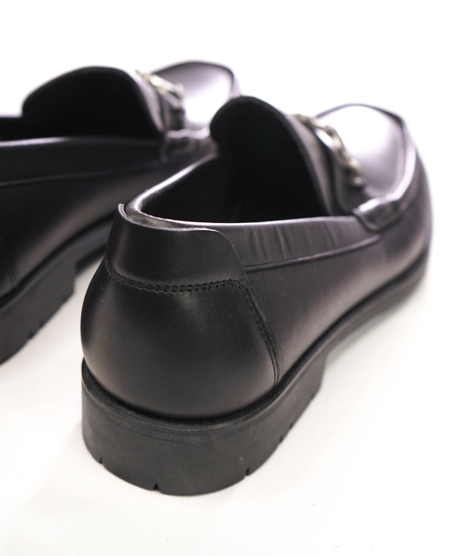 $850 FERRAGAMO - "MASTER" Black Lug Sole Gancini Loafer - 11 D