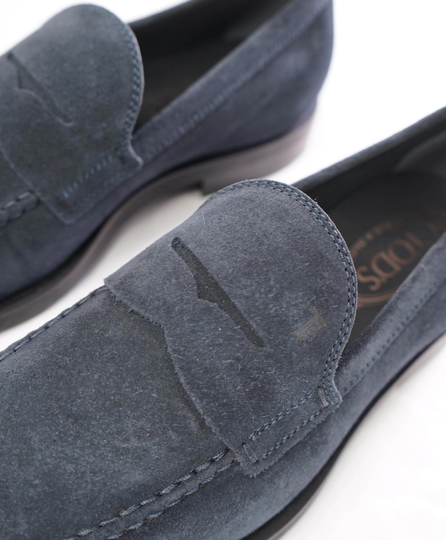 $925 TOD'S - Navy Blue Suede BOSTON Loafers - US 8.5 (7.5UK)