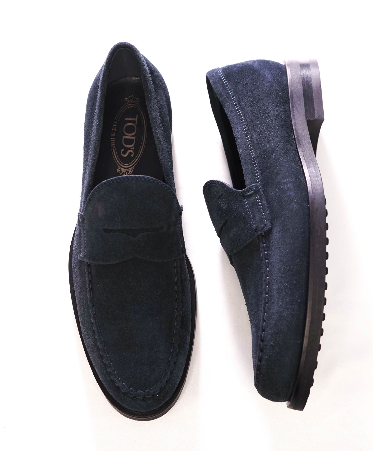 $925 TOD'S - Navy Blue Suede BOSTON Loafers - US 8.5 (7.5UK)