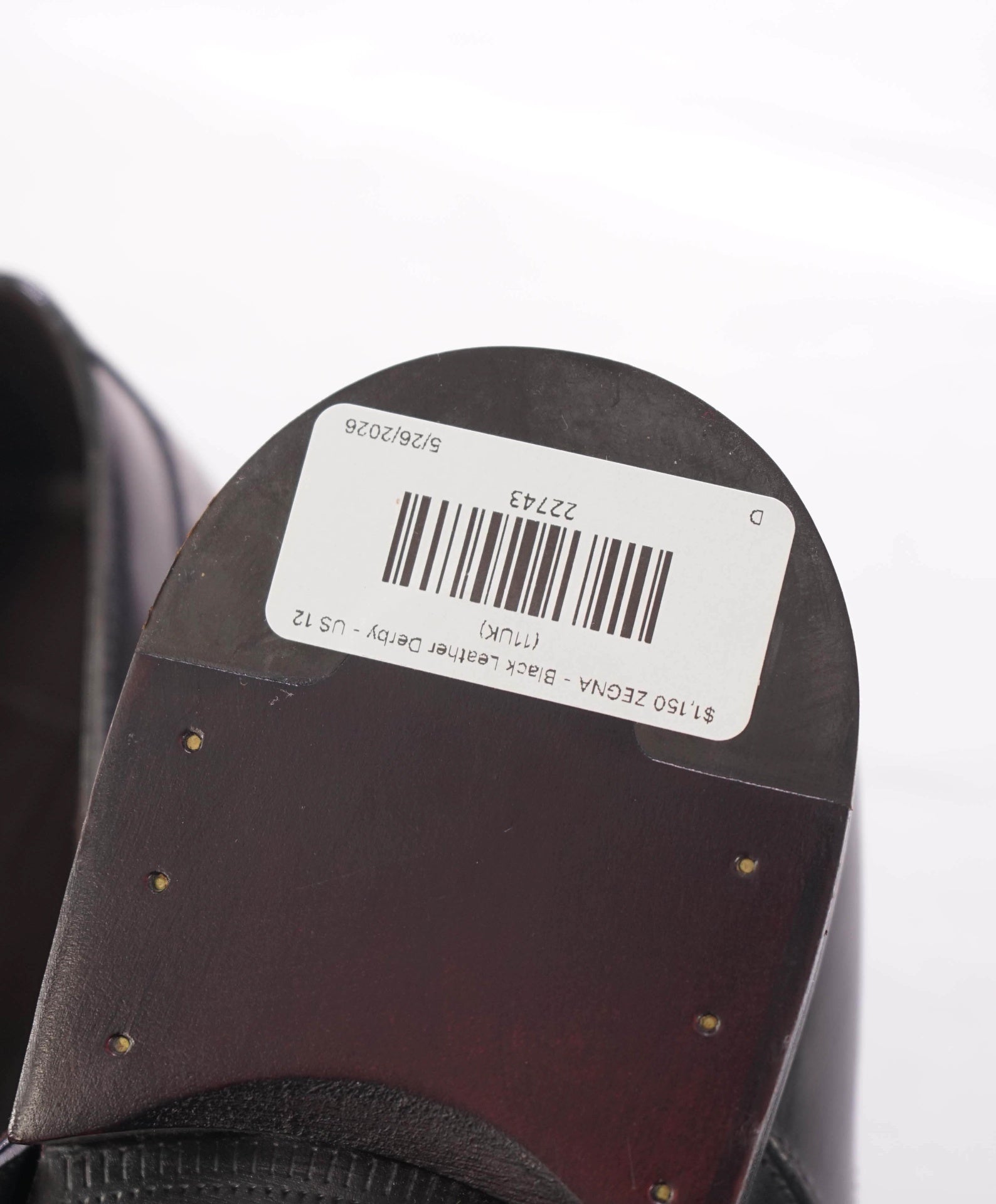 $1,150 ZEGNA - Black Leather Derby - US 12 (11UK)