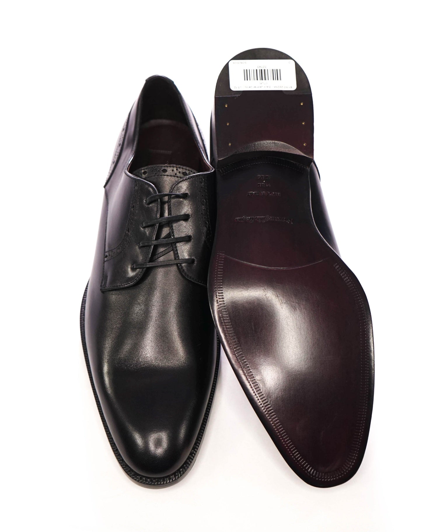 $1,150 ZEGNA - Black Leather Derby - US 12 (11UK)