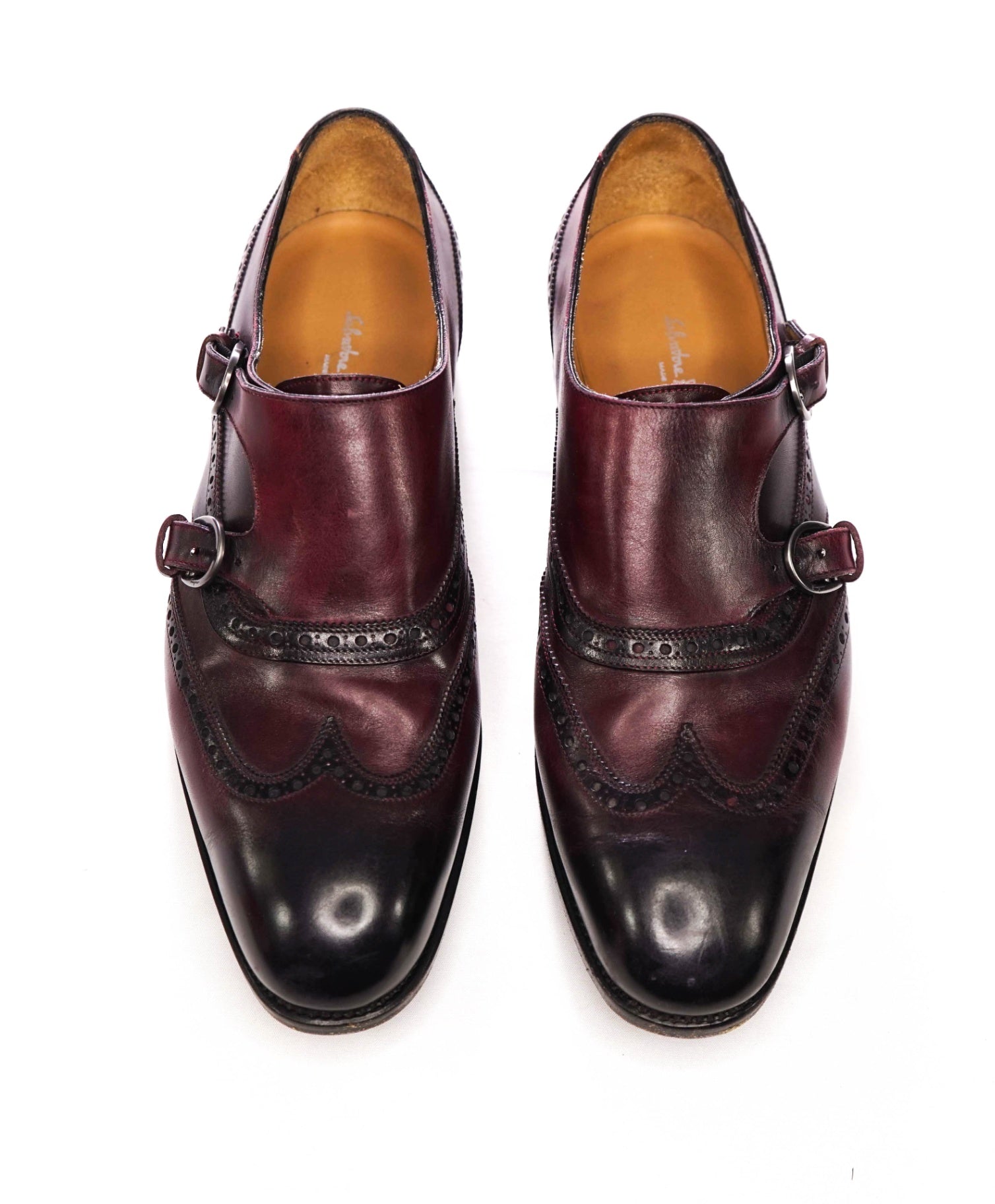 $2,250 FERRAGAMO - SPECIAL EDITION Plum TREVISO Monk - 8.5 EE