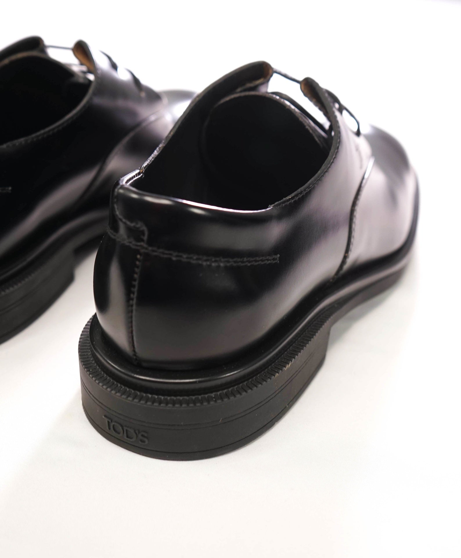 $925 TOD'S - Black Leather Square Toe Lug Derby - US 8.5 (7.5UK)