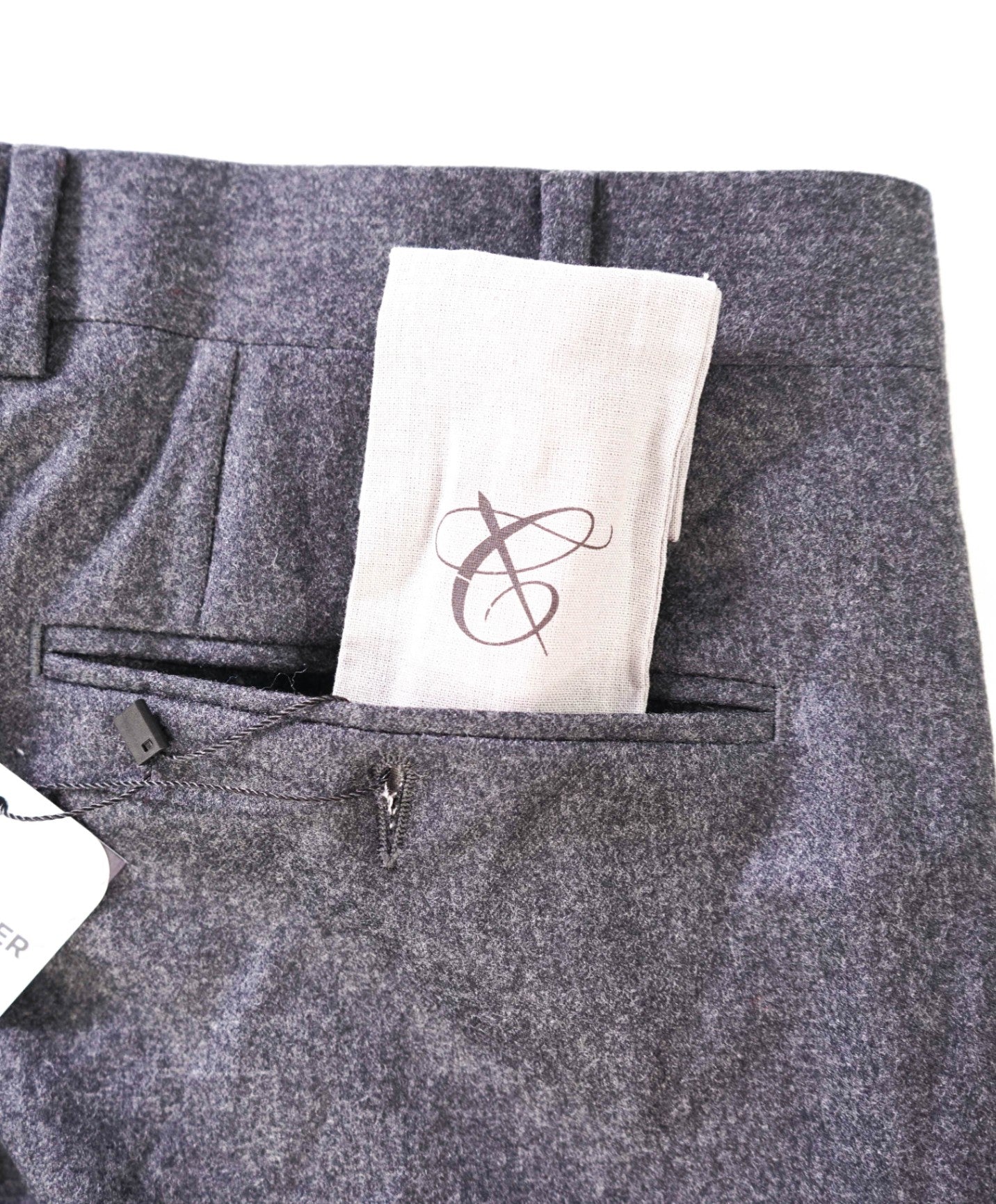 $625 CANALI - Gray Flannel Wool Pants - 36W