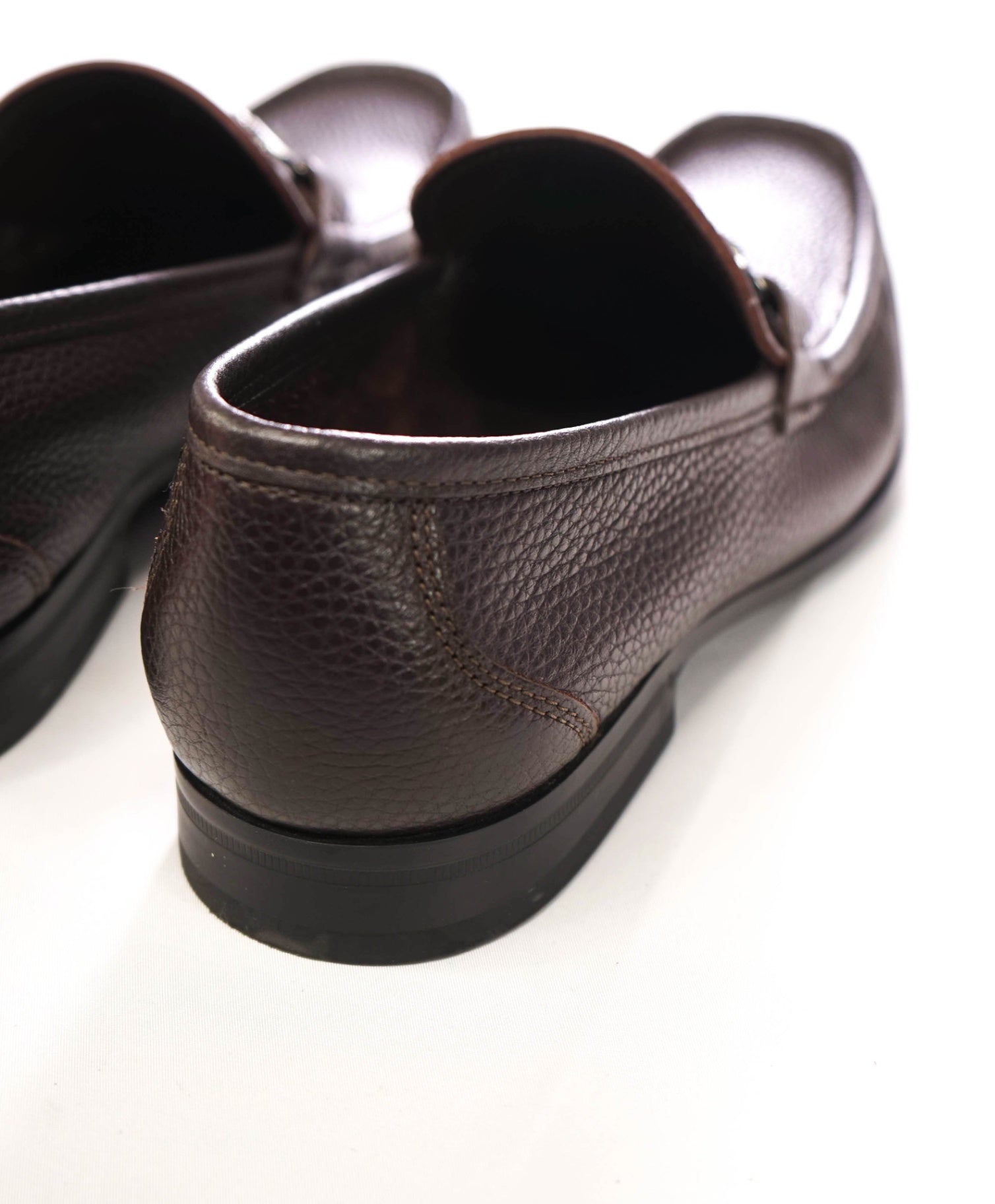 $850 FERRAGAMO - *GRANDIOSO* Brown Pebble Leather Loafers - 9 EE