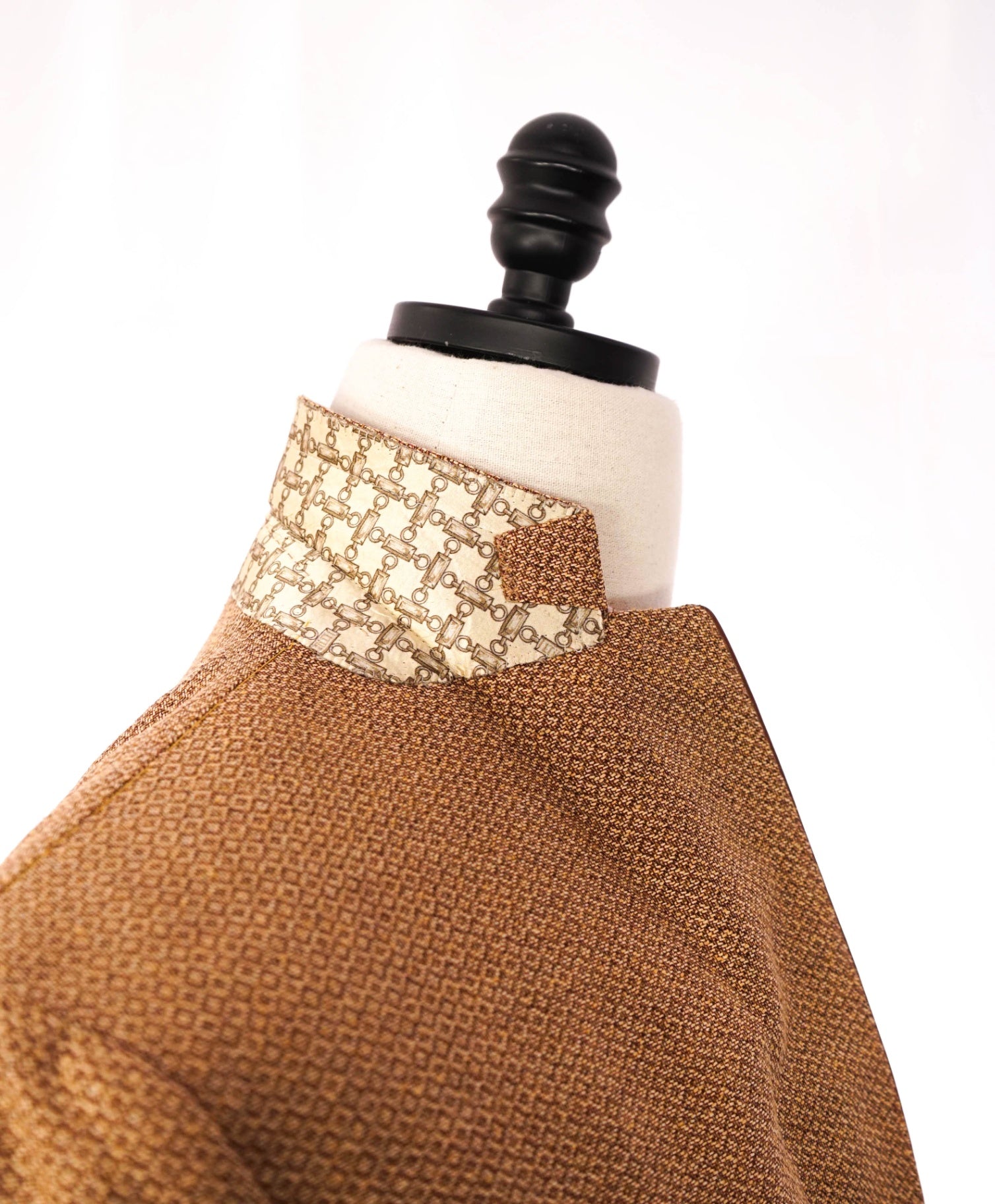 $3,500 ZILLI - Brown Wool/Silk/Linen Leather Tipped Blazer -44R