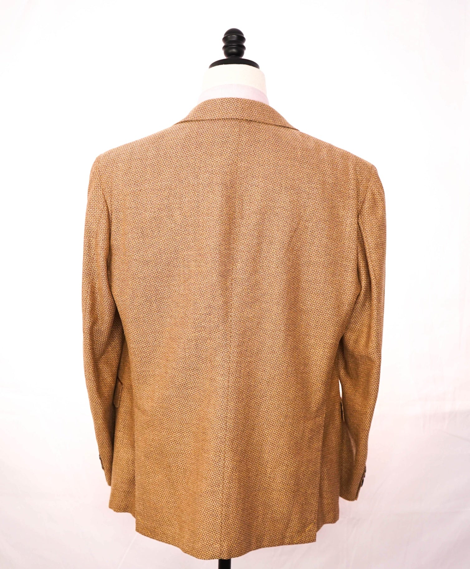 $3,500 ZILLI - Brown Wool/Silk/Linen Leather Tipped Blazer -44R