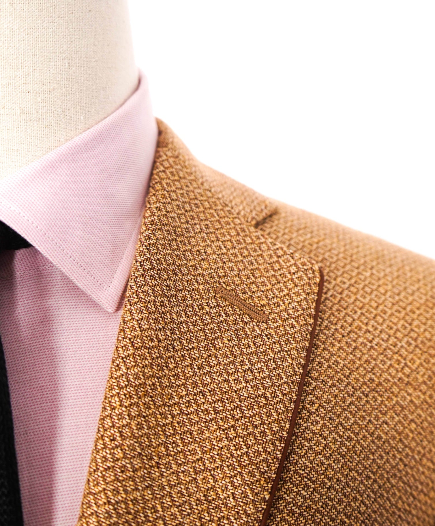 $3,500 ZILLI - Brown Wool/Silk/Linen Leather Tipped Blazer -44R