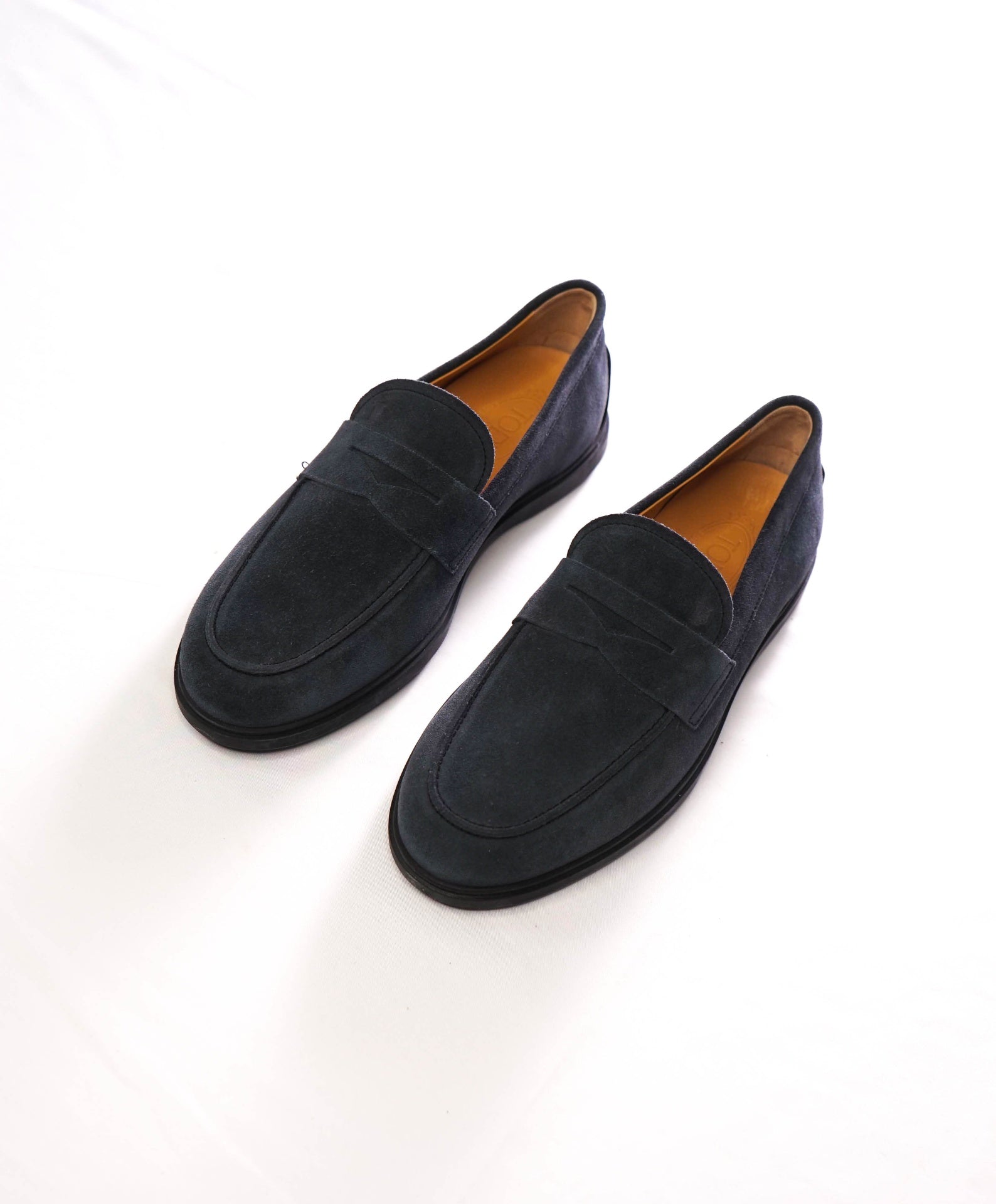 $825 TOD'S - Navy Blue Suede Driving Penny Loafers - US 8 (7UK)