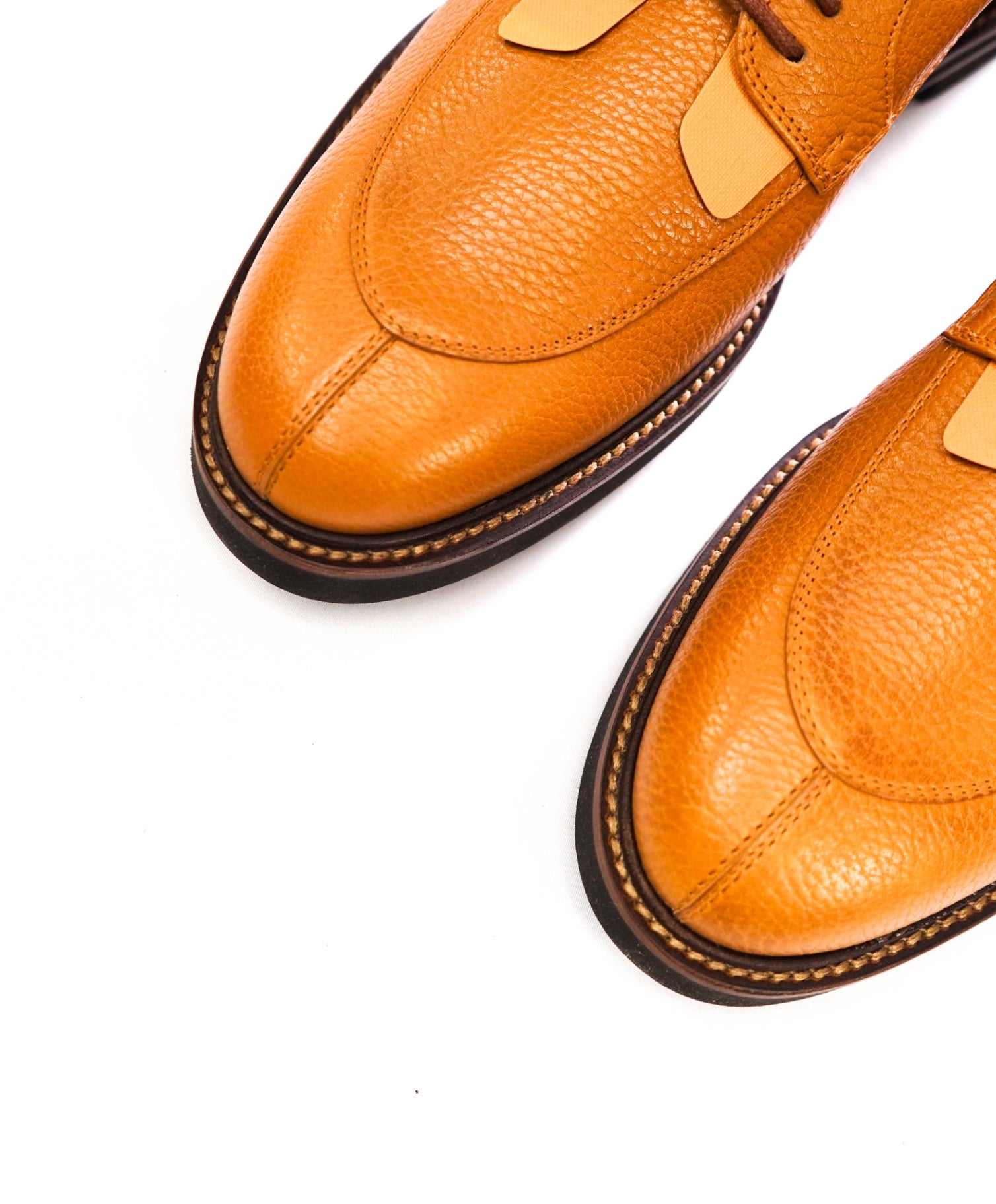 $985 TOD'S - Cognac Brown Pebble Leather Derby - US 9 (UK8)