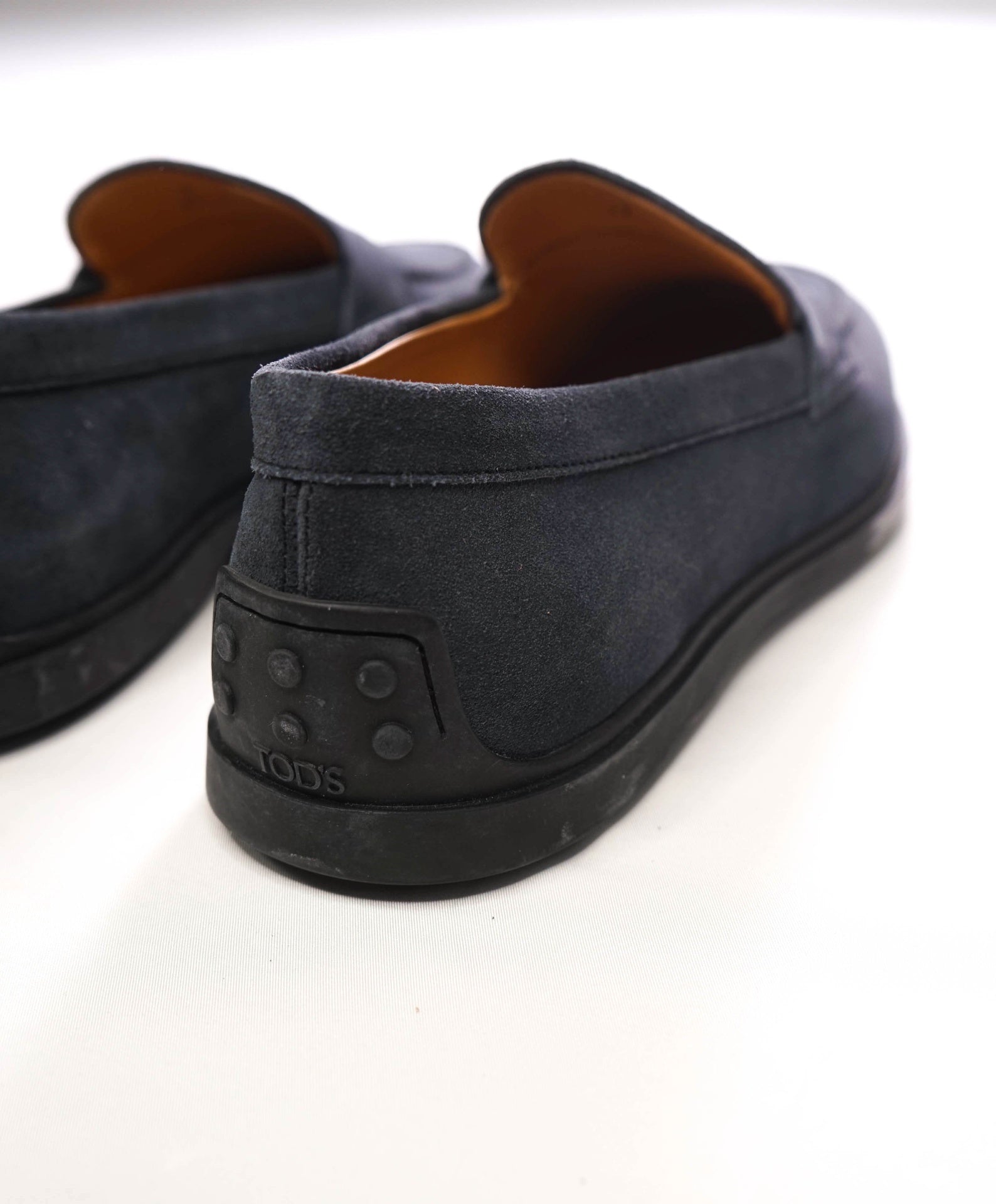 $825 TOD'S - Navy Blue Suede Driving Penny Loafers - US 8 (7UK)