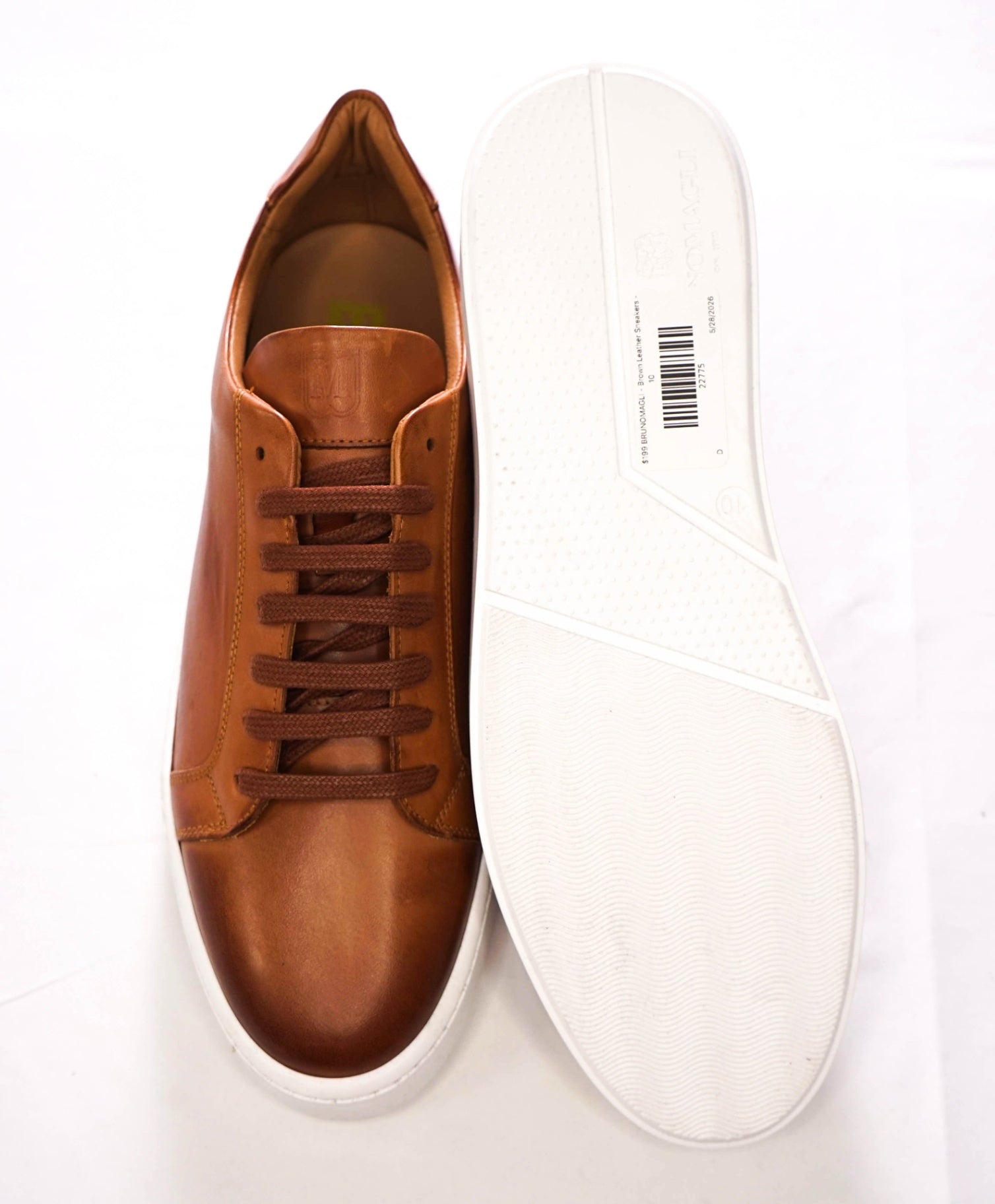 $299 BRUNOMAGLI - Brown Leather Sneakers - 10