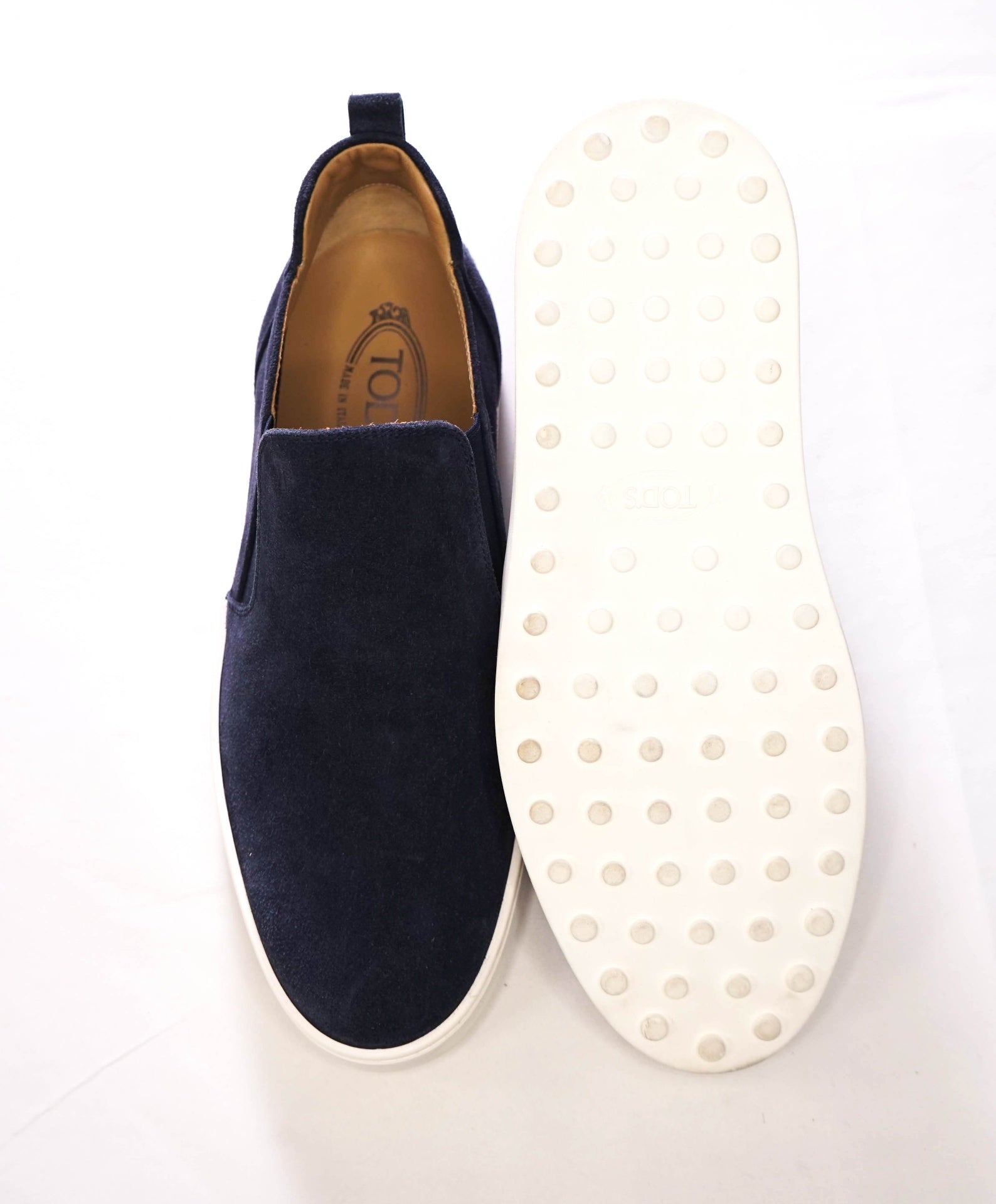 $825 TOD'S - Navy Blue Suede Loafers - US 8 (7UK)