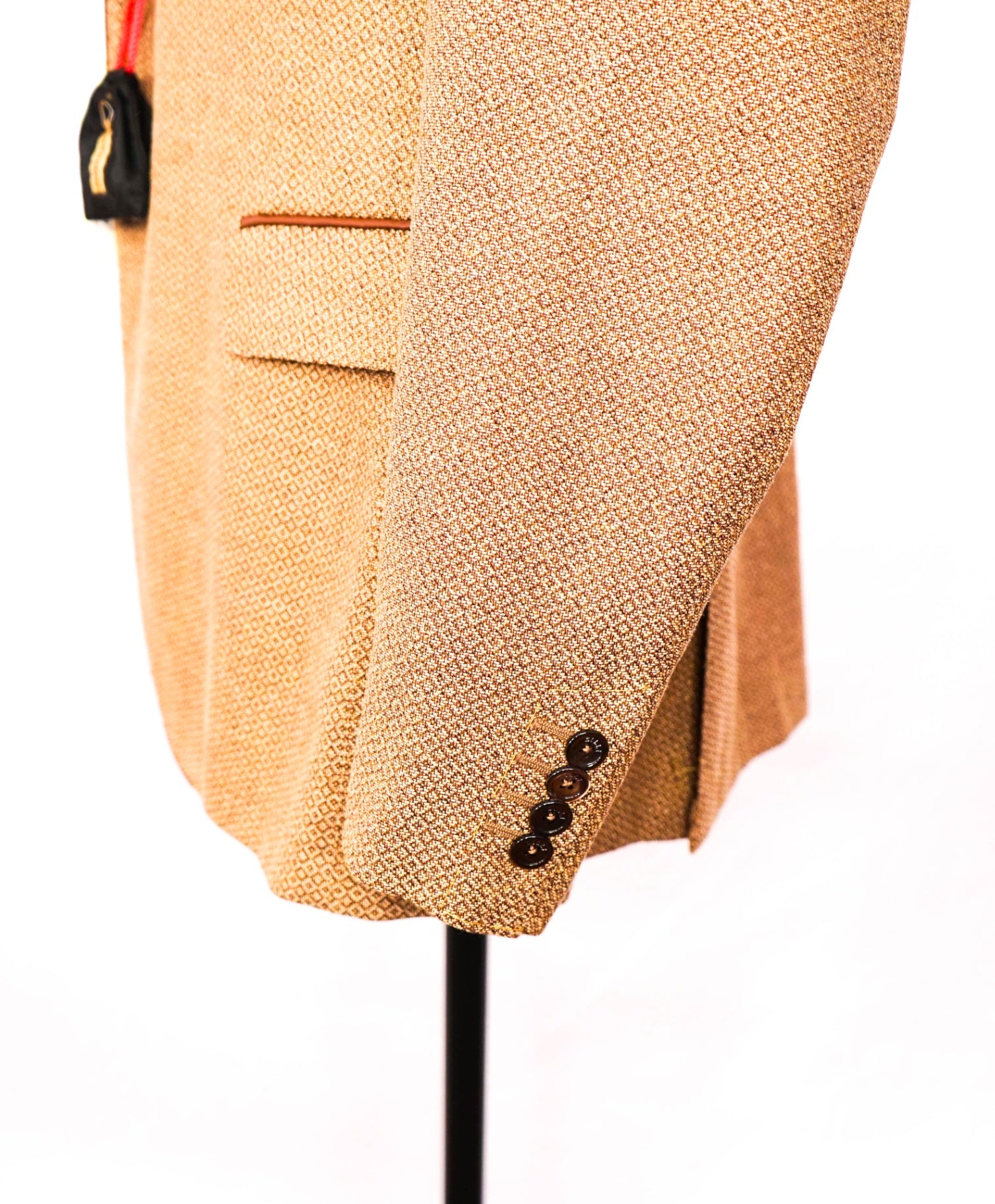 $3,500 ZILLI - Brown Wool/Silk/Linen Leather Tipped Blazer -44R