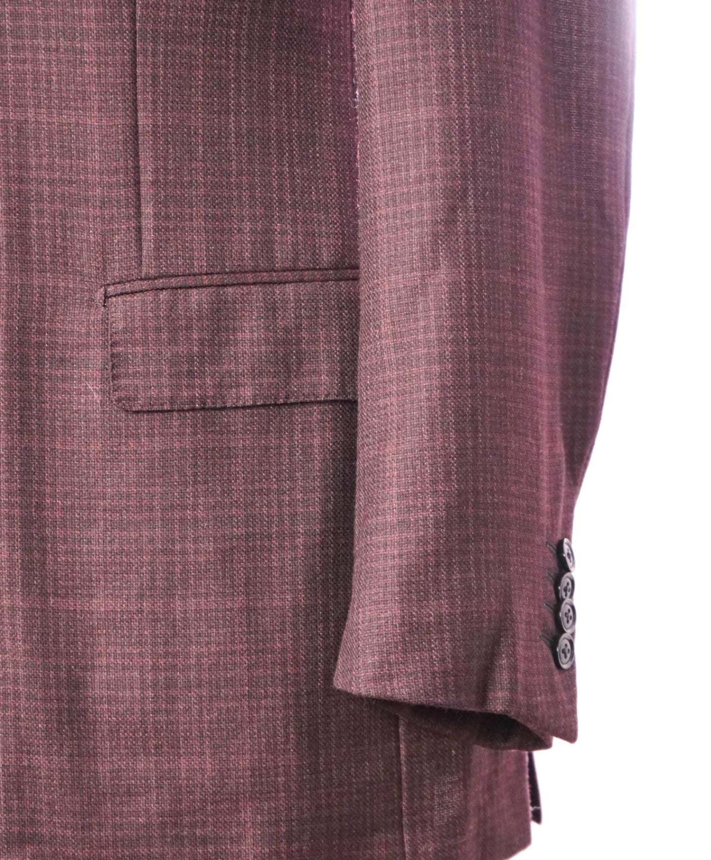 $3,290 ZEGNA - Burgundy Crosshatch "TROFEO LIGHT" Wool Blazer - 42R