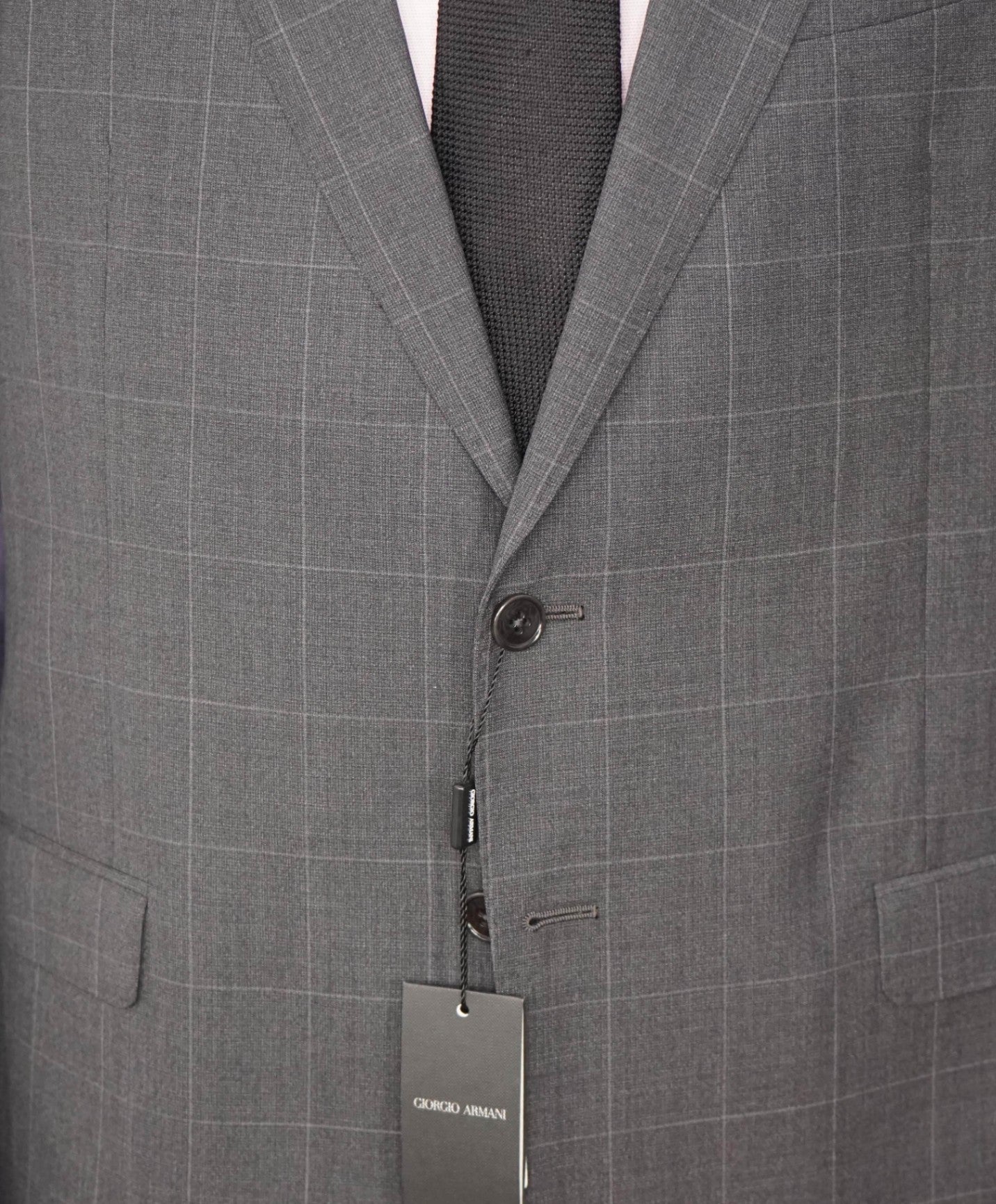 $3,095 GIORGIO ARMANI - Gray Plaid Super 160's Wool Suit - 48R