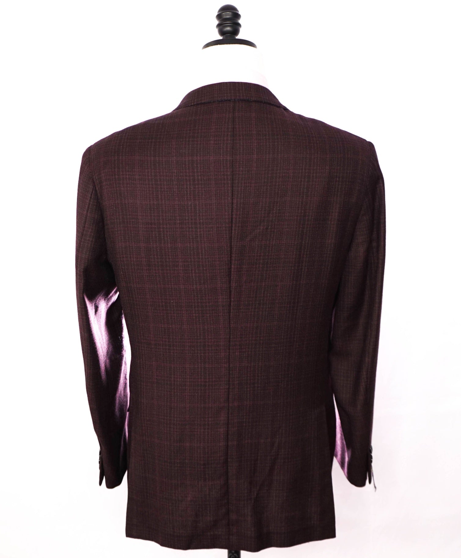$3,290 ZEGNA - Burgundy Crosshatch "TROFEO LIGHT" Wool Blazer - 42R