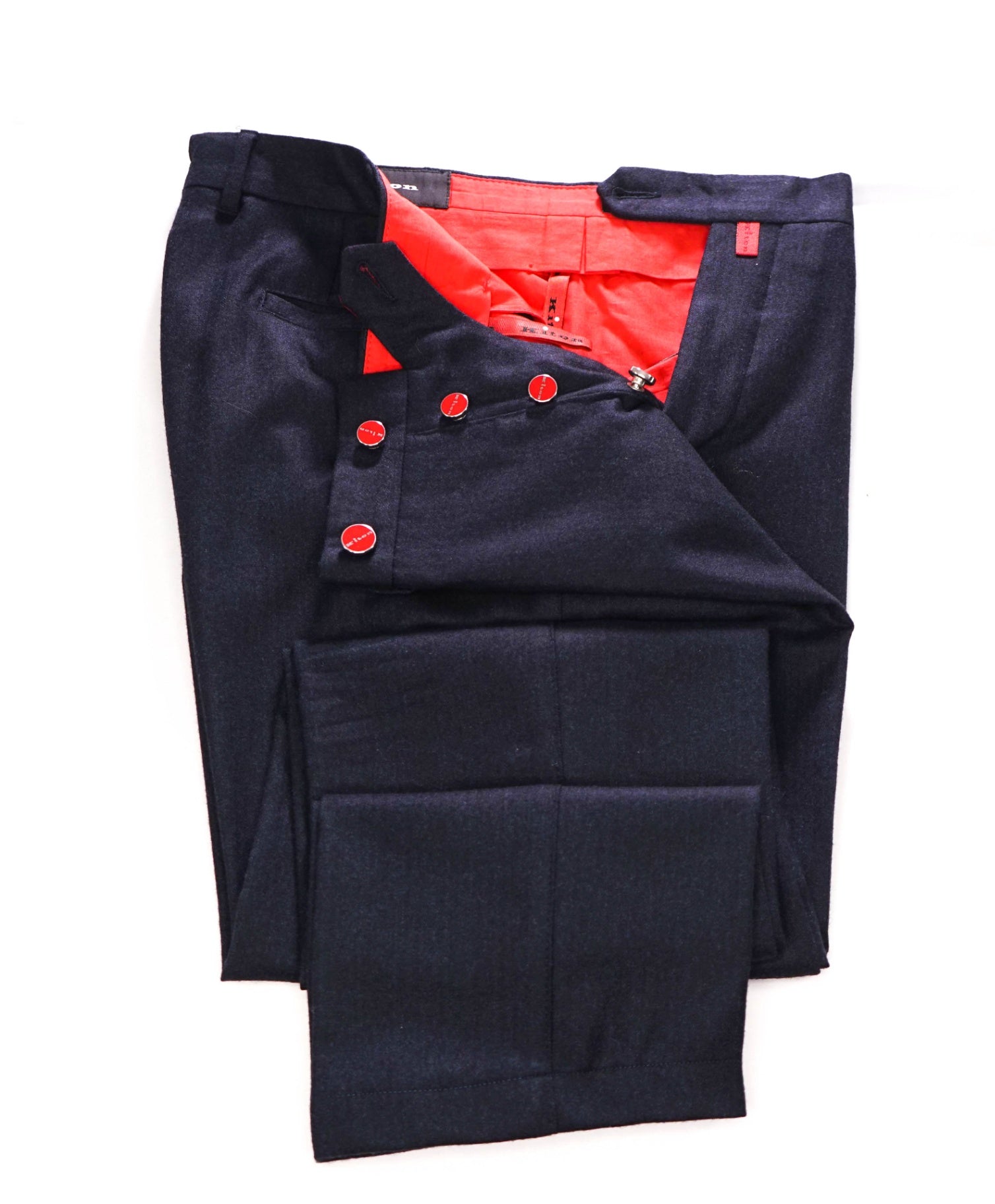 $1,795 KITON - Navy Tonal Wool/Cashmere 5-Pocket Pants - 35W (52EU)