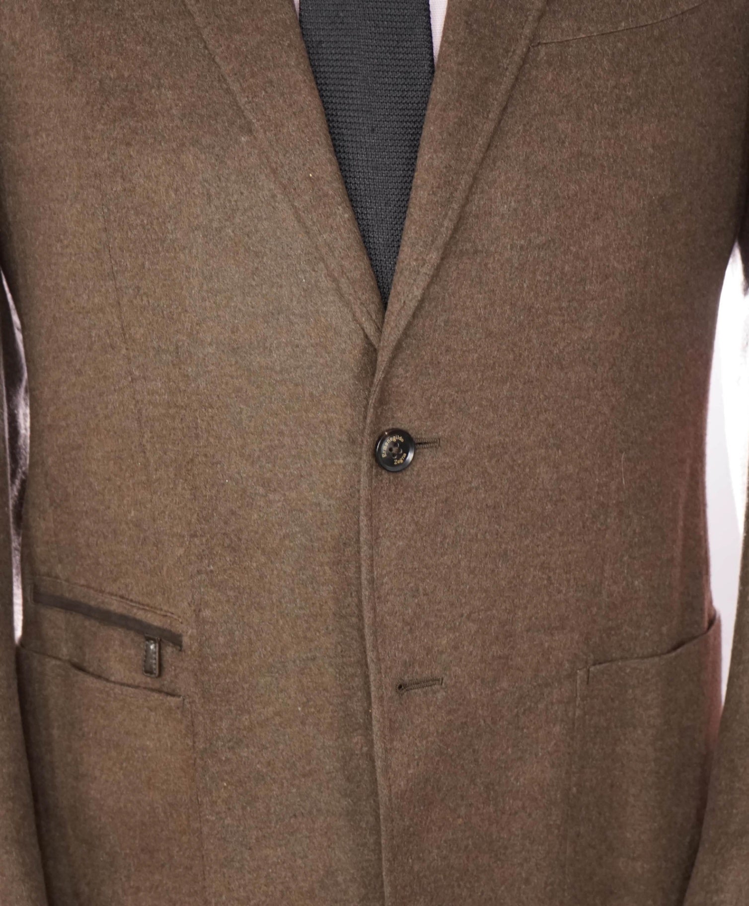 $4,895 ZEGNA - Brown 100% Silk + LAMB SUEDE Blazer - 38R