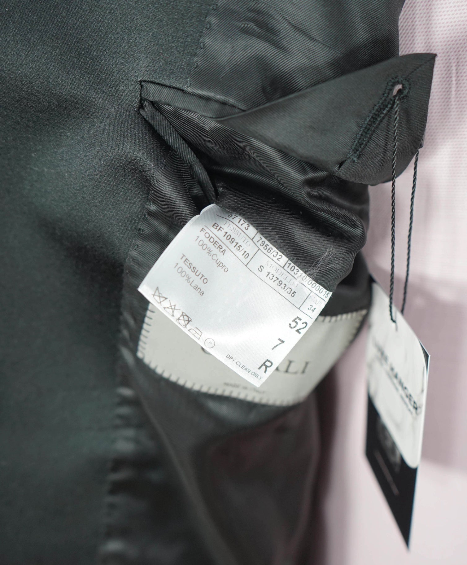 $2,195 CANALI - Solid Black Wool Tuxedo Suit - 42R