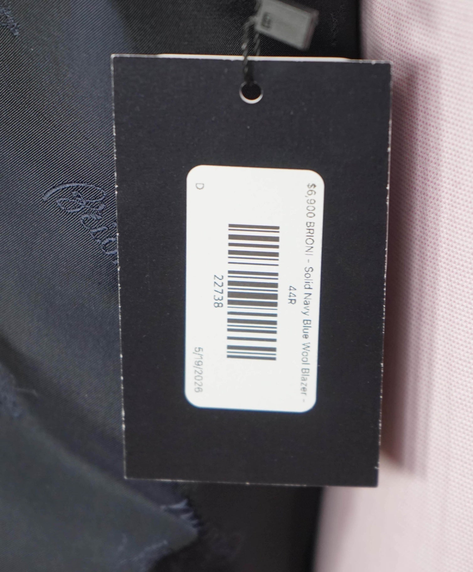 $6,900 BRIONI - Solid Navy Blue Wool Blazer - 44R