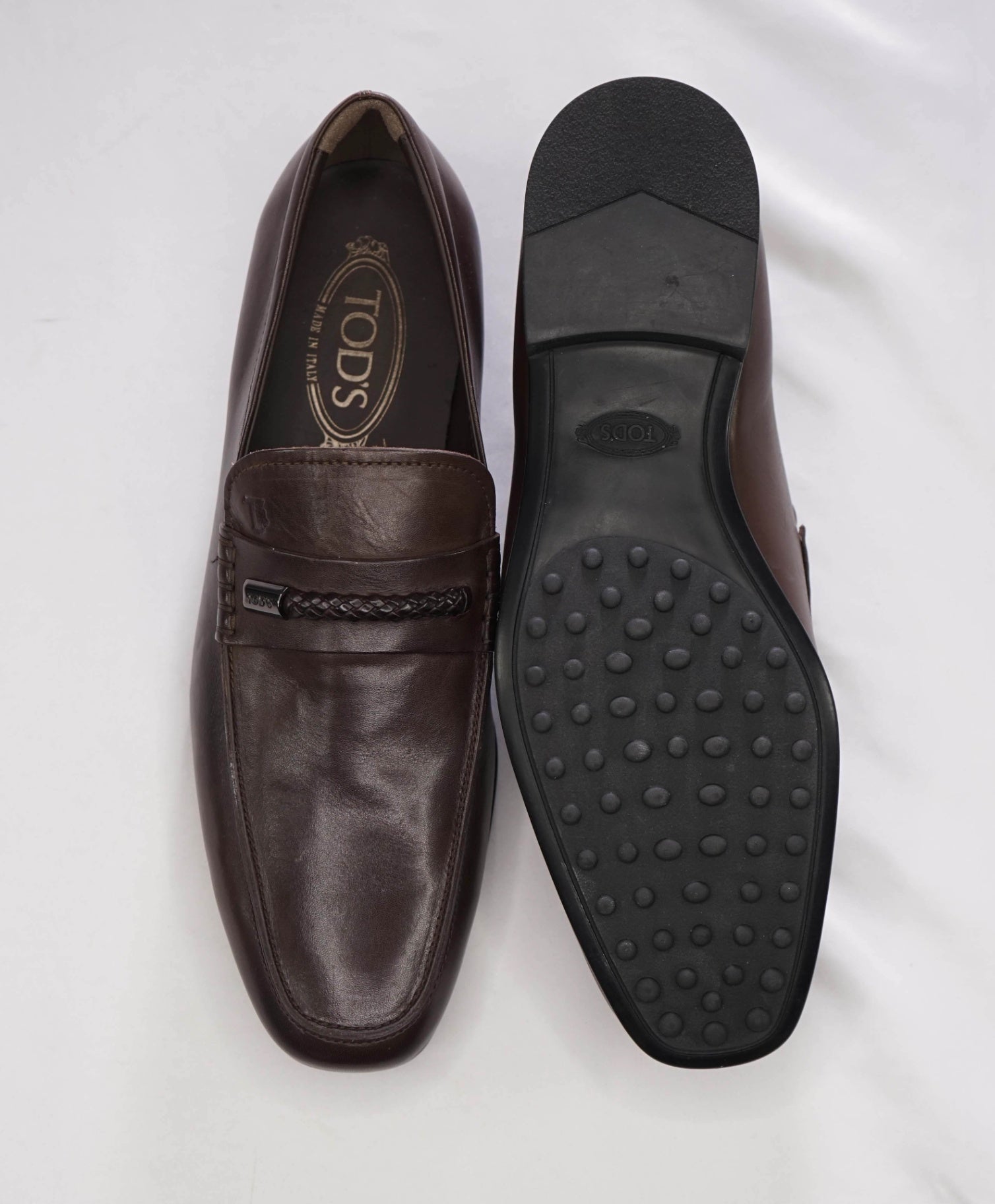 $750 TOD'S - *DISPLAY* Brown Leather Loafers - US 8 (7UK)