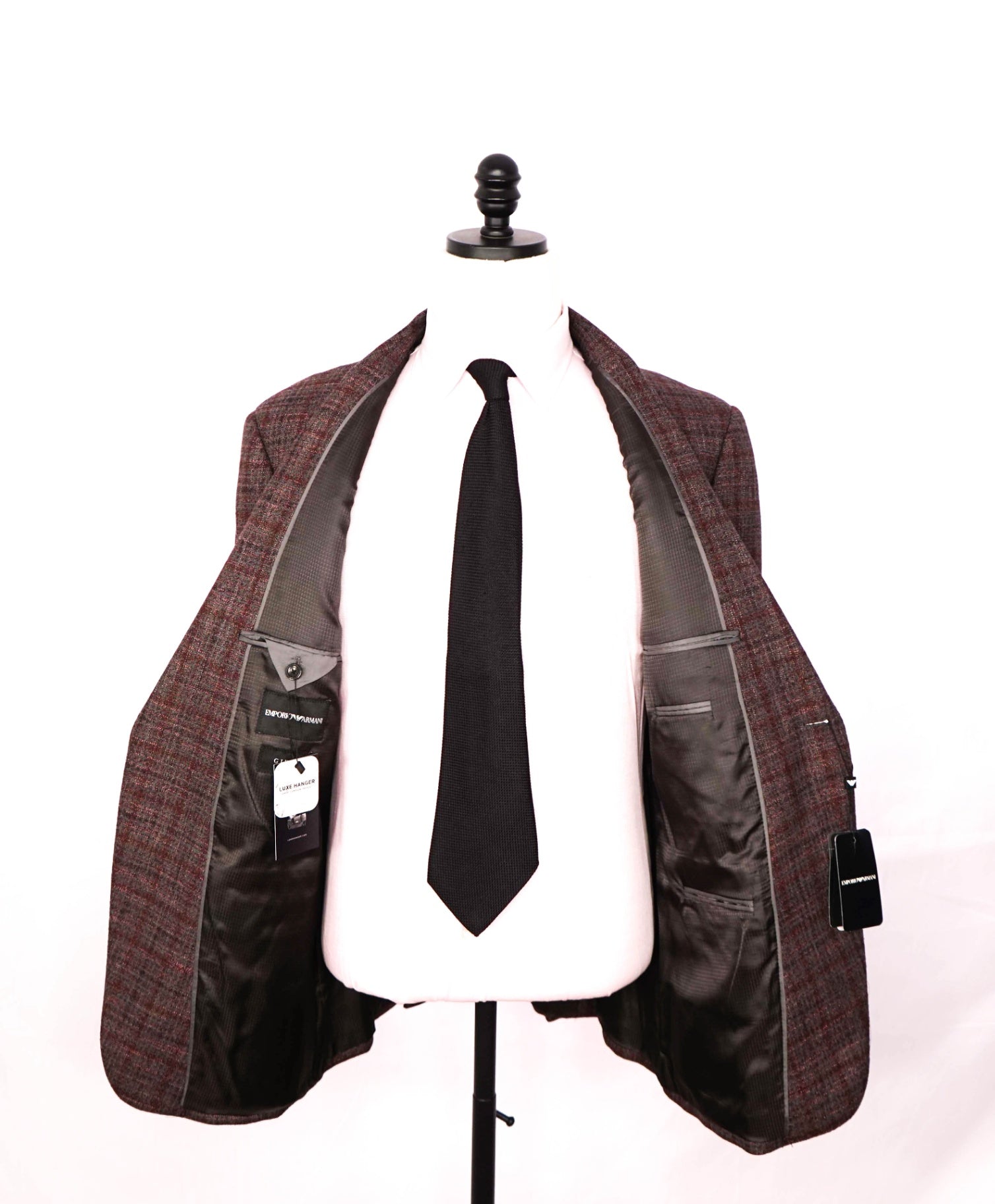 $1,595 EMPORIO ARMANI - Brown/Burgundy Wool "G-LINE" Blazer - 46R