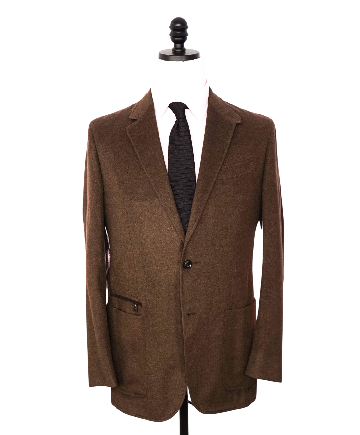 $4,895 ZEGNA - Brown 100% Silk + LAMB SUEDE Blazer - 38R