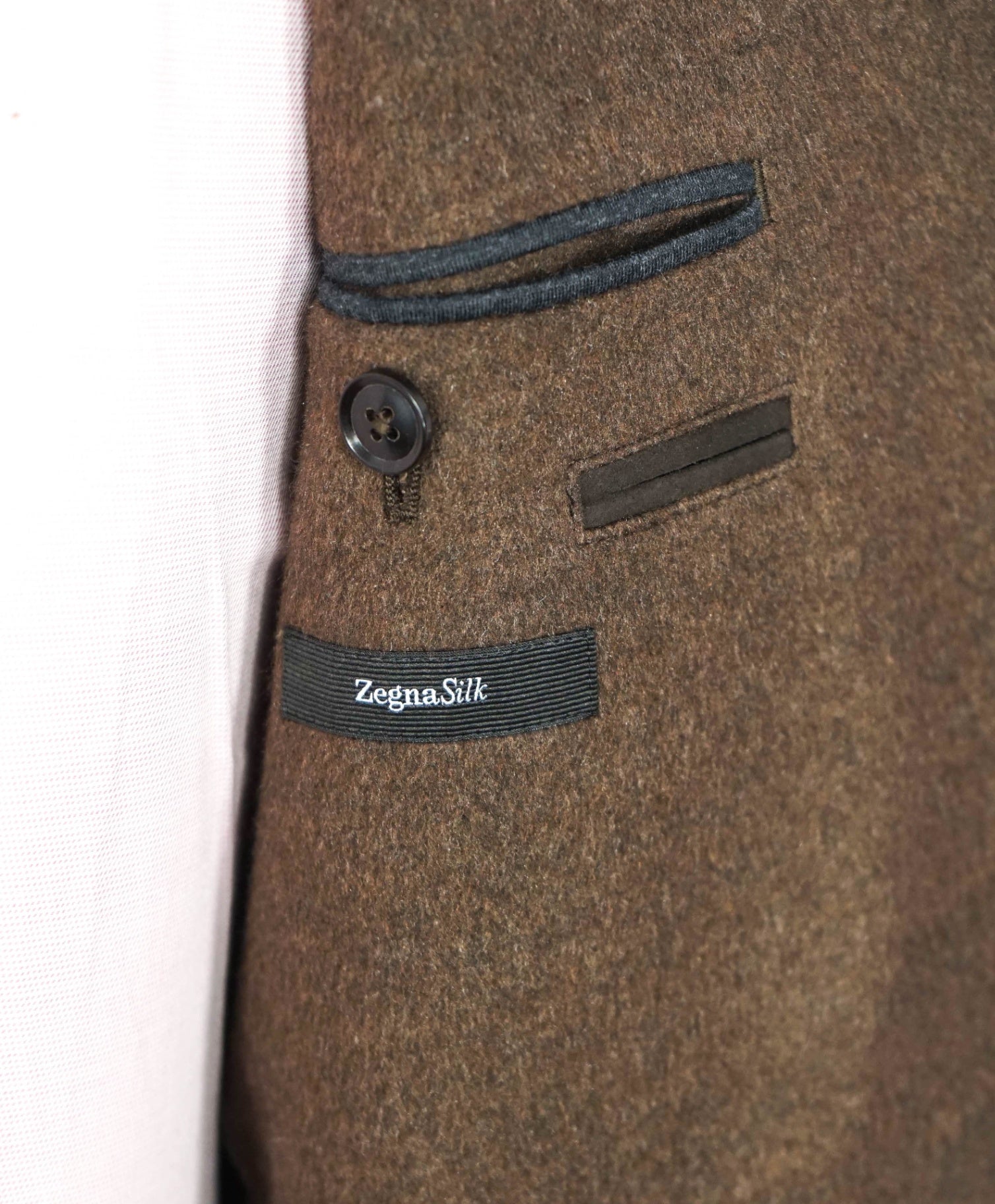 $4,895 ZEGNA - Brown 100% Silk + LAMB SUEDE Blazer - 38R