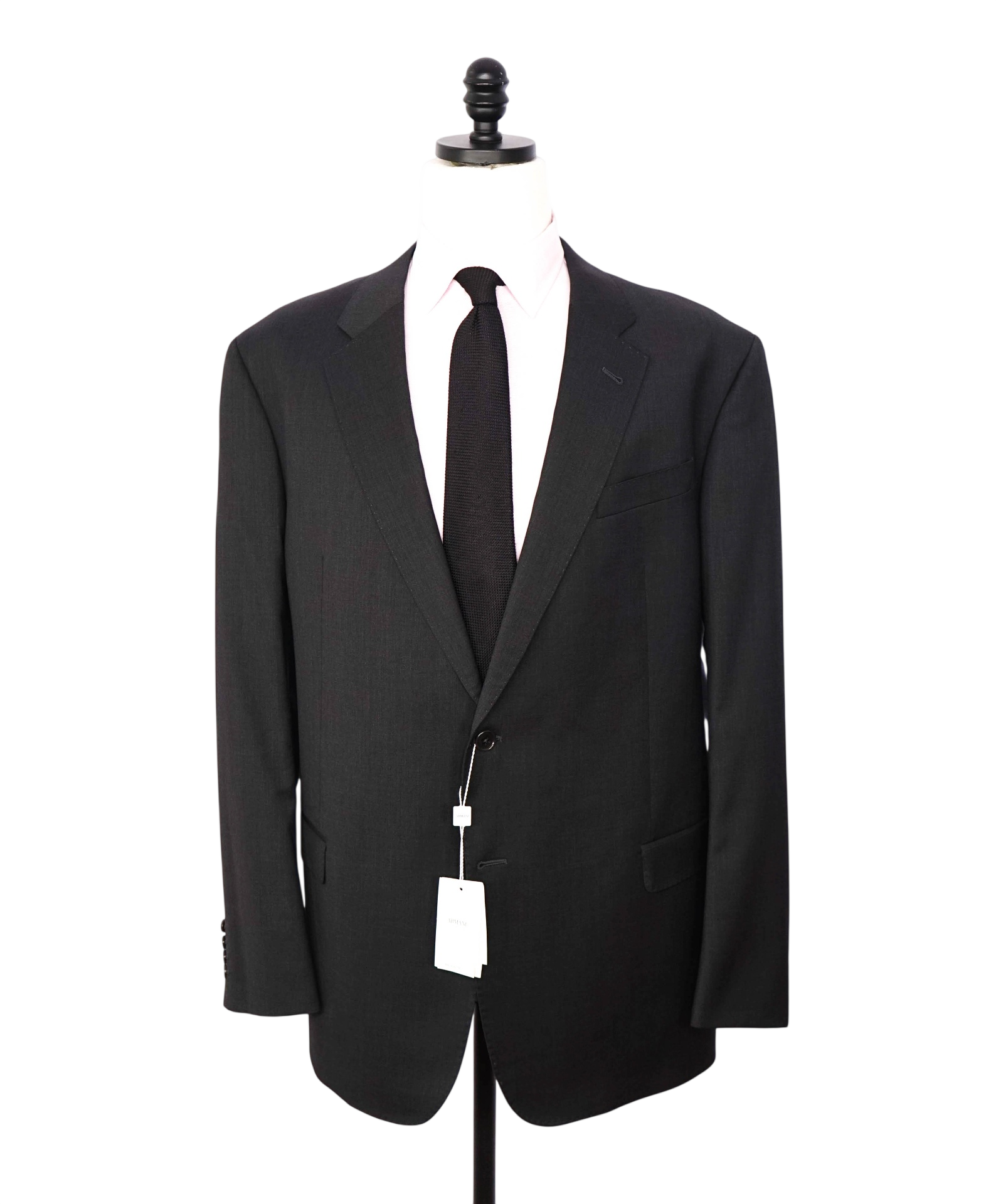 $1,995 ARMANI COLLEZIONI - Solid Gray "G LINE" Wool Suit - 48L