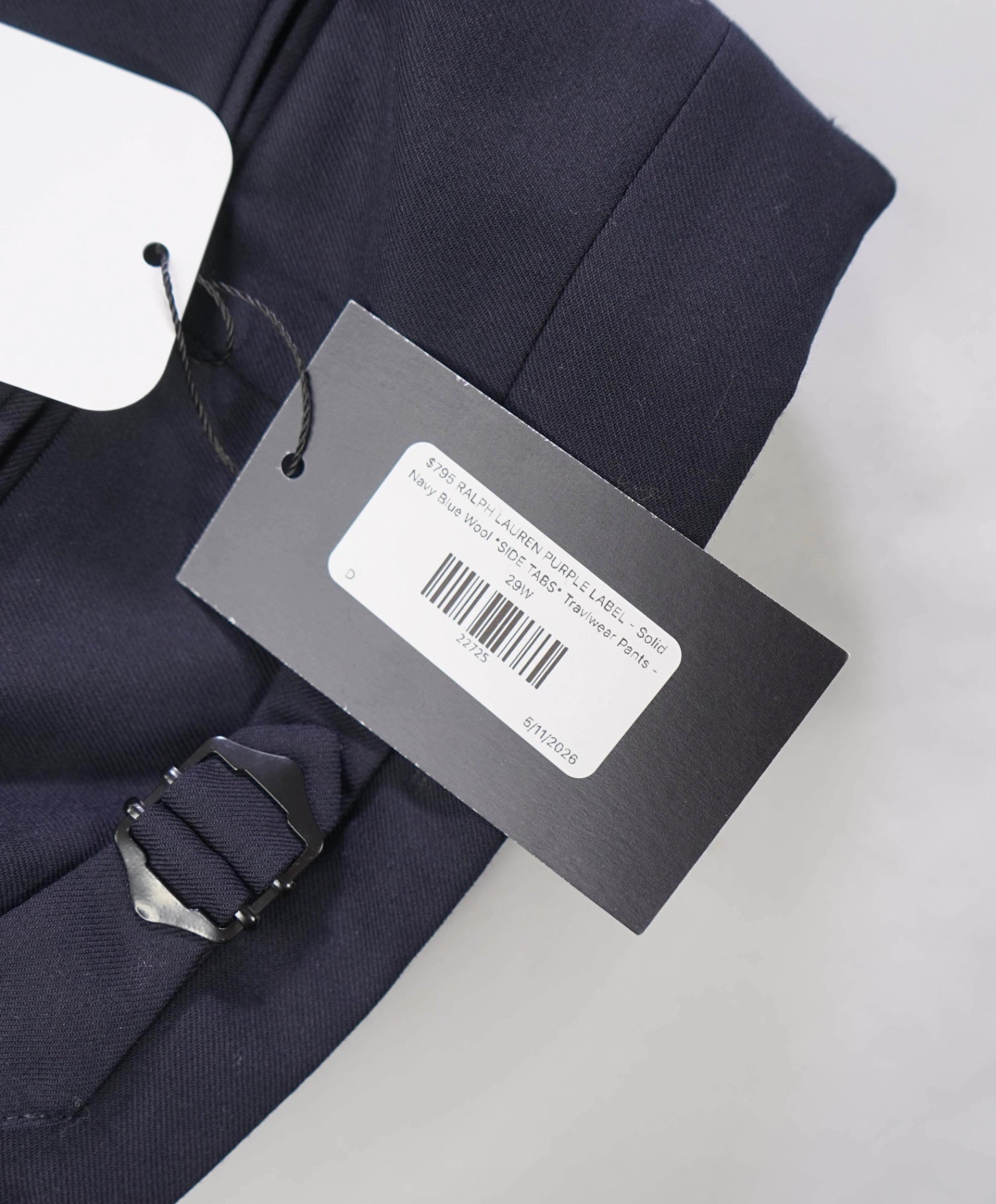 $795 RALPH LAUREN PURPLE LABEL - Navy Wool *SIDE TABS* Pants - 29W