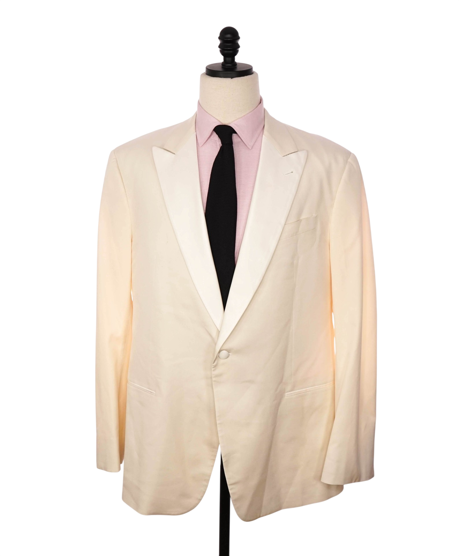 $2,795 GIORGIO ARMANI - Ivory Silk Peak Lapel Dinner Jacket - 48L
