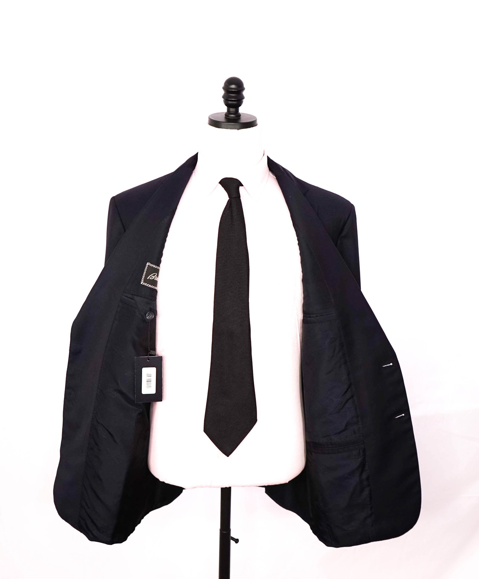 $6,900 BRIONI - Solid Navy Blue Wool Blazer - 44R