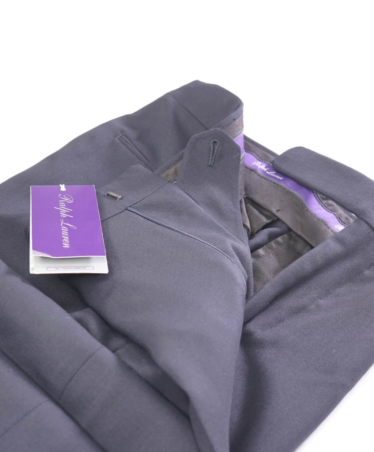 $795 RALPH LAUREN PURPLE LABEL - Navy Wool *SIDE TABS* Pants - 29W