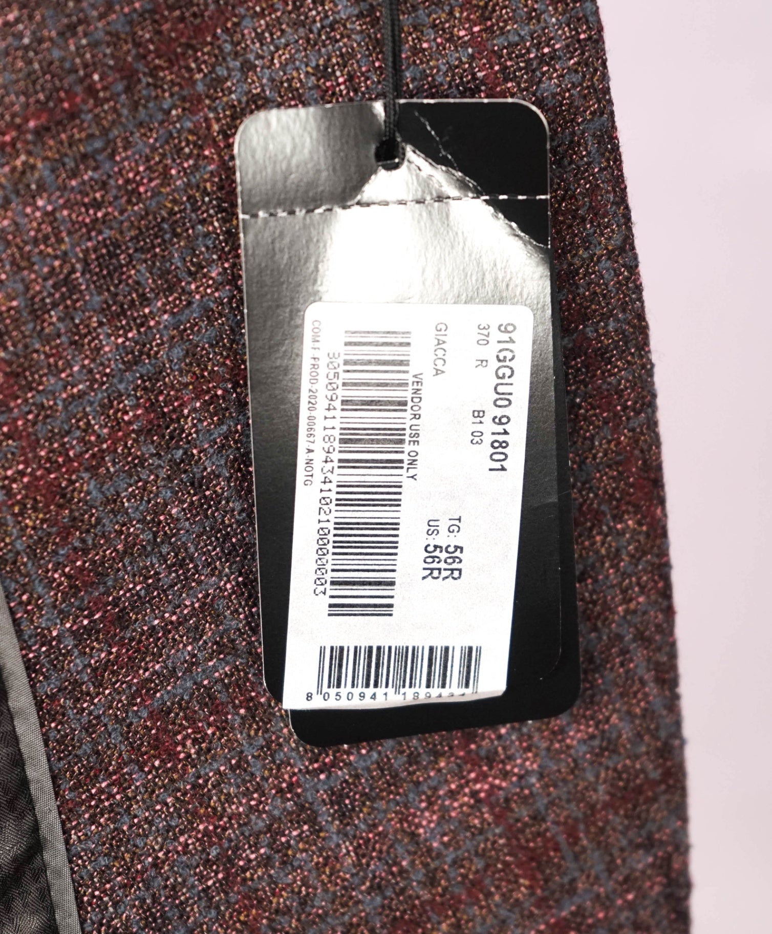 $1,595 EMPORIO ARMANI - Brown/Burgundy Wool "G-LINE" Blazer - 46R